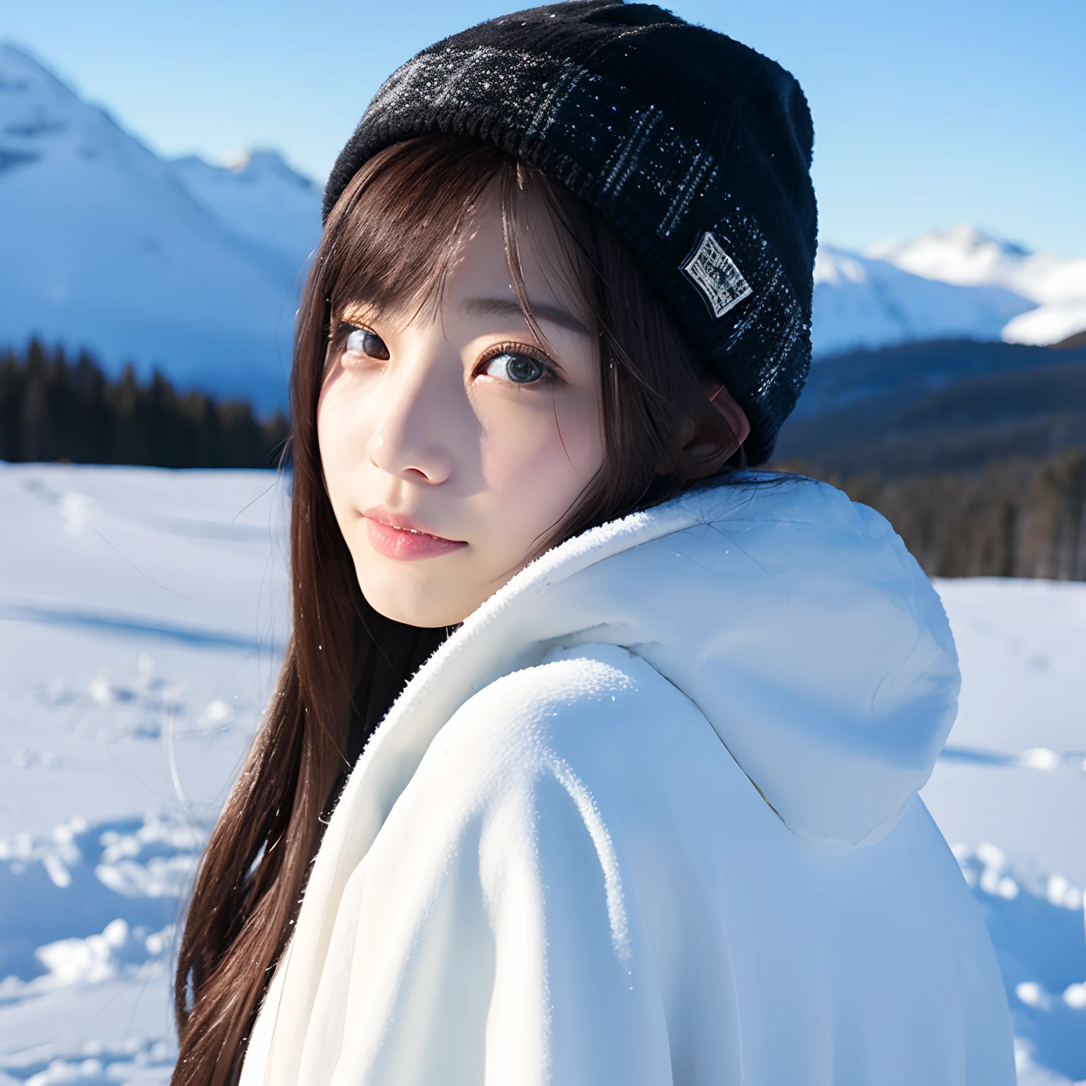 snow field、Winters、yuki、Too beautiful woman