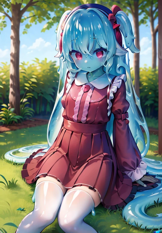 Girl Slime, Exterior color: Coas, Transparent, in full height, dressless, with long hair
