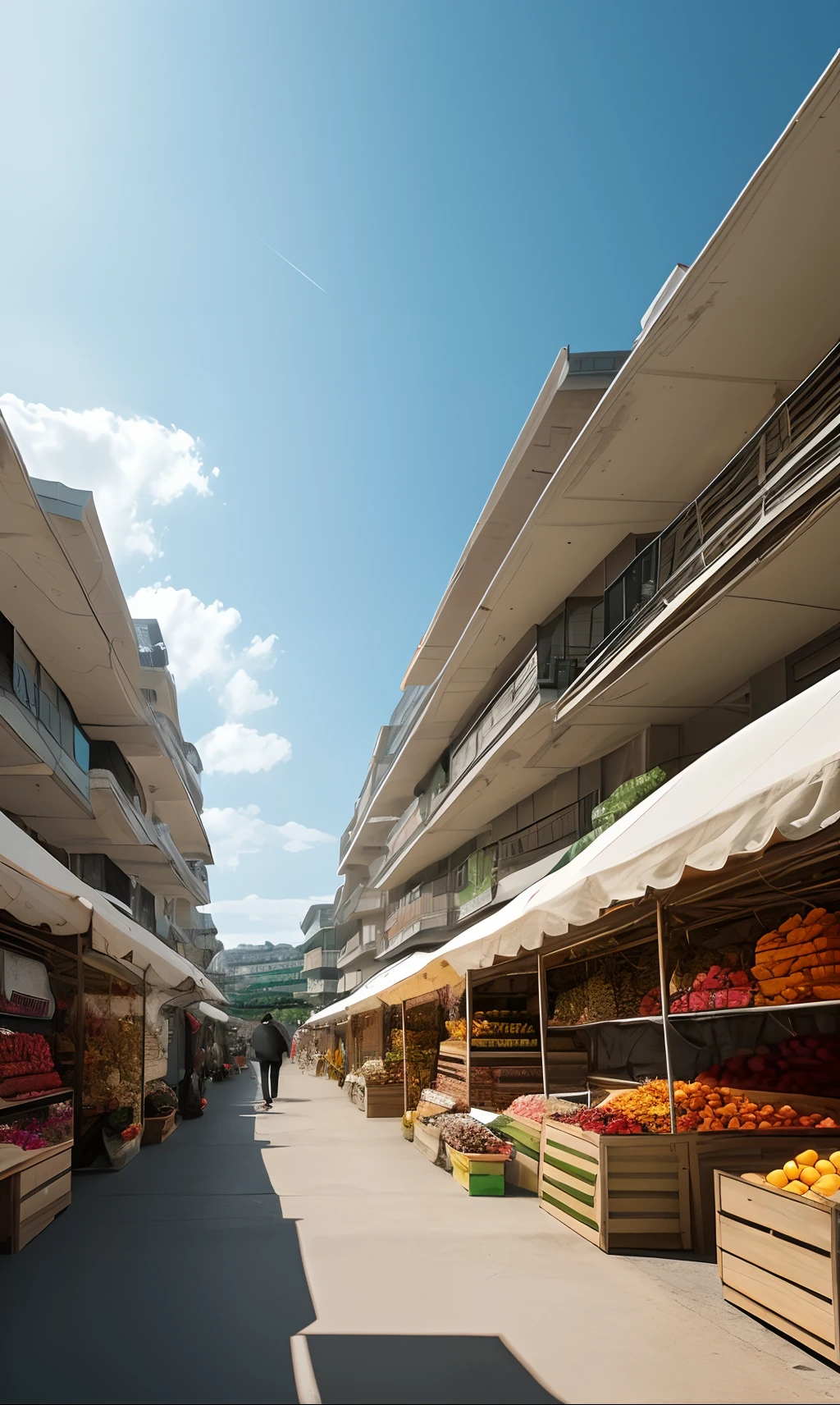 frontage, front, outdoor, fruit market novel style, renpy, large environment, no people, single location, anime, modelface original photo