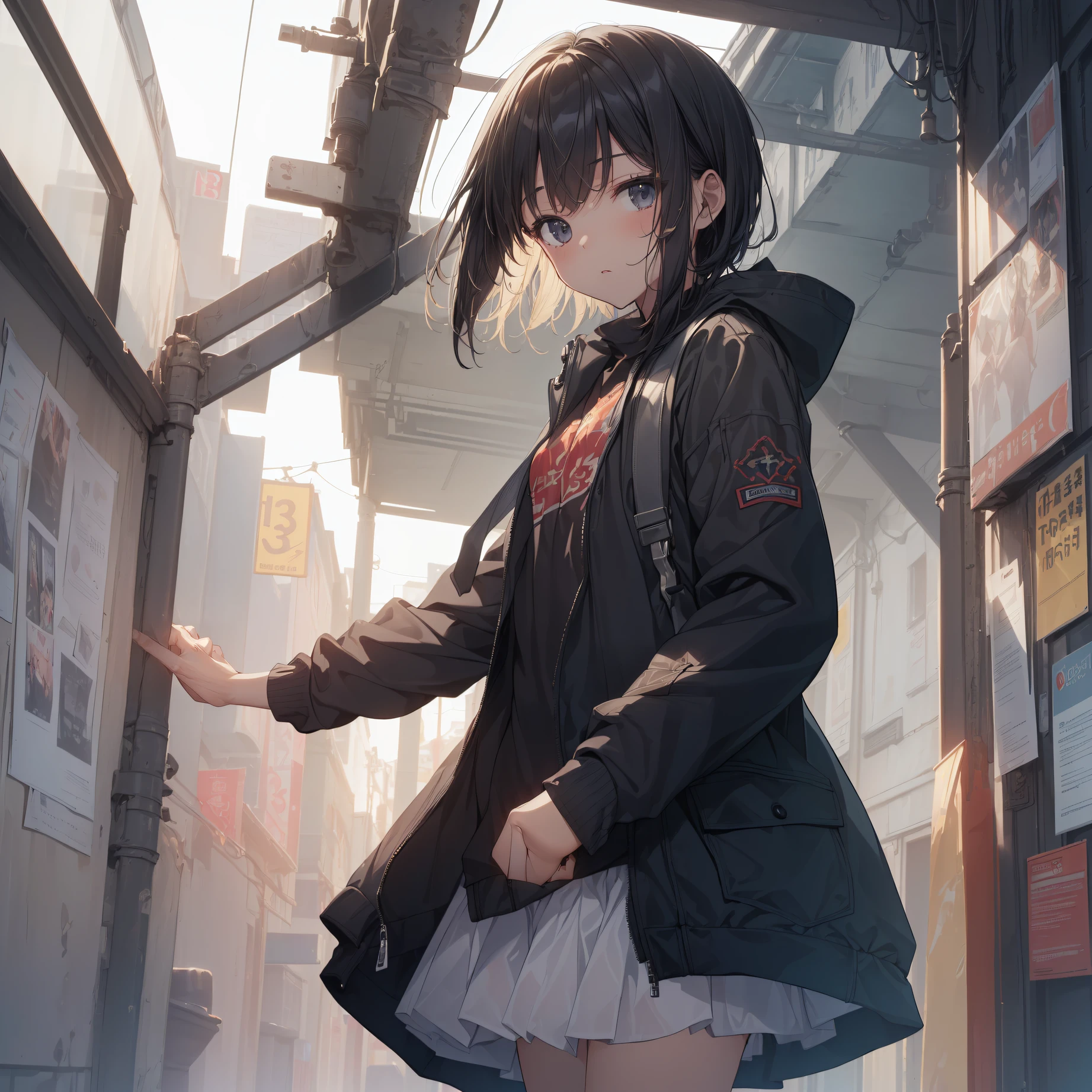 ((top quality, anime, Full limbs, complete fingers, ultra-detailed,high resolution,extremely detailed CG,unity 8k wallpaper, by famous artist, super detailed skin, cinematic lighting, UHD, retina,1080P)),break,(Please draw a girl walking sleepily to school. :1.3),break, 1girl, (Solo,Loli face,13-year-old:1.5),a junior high school student, androgynous charm, (Very Short hair),flat chest, Small butt, groin, Beautiful detailed black eyes, disgusted eye, school Uniform, (Detailed Lighting), (Detailed background), (in the school zone),