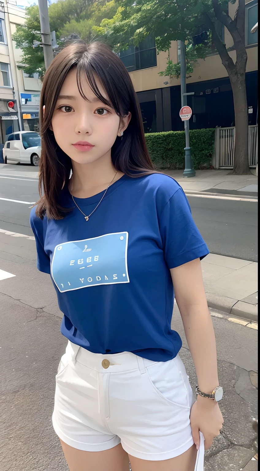Beautiful young asian girl, dormindo em uma cama, Fofa, saia plissada azul curta, blusa de frio cinza, pernas longas, dark pantyhose