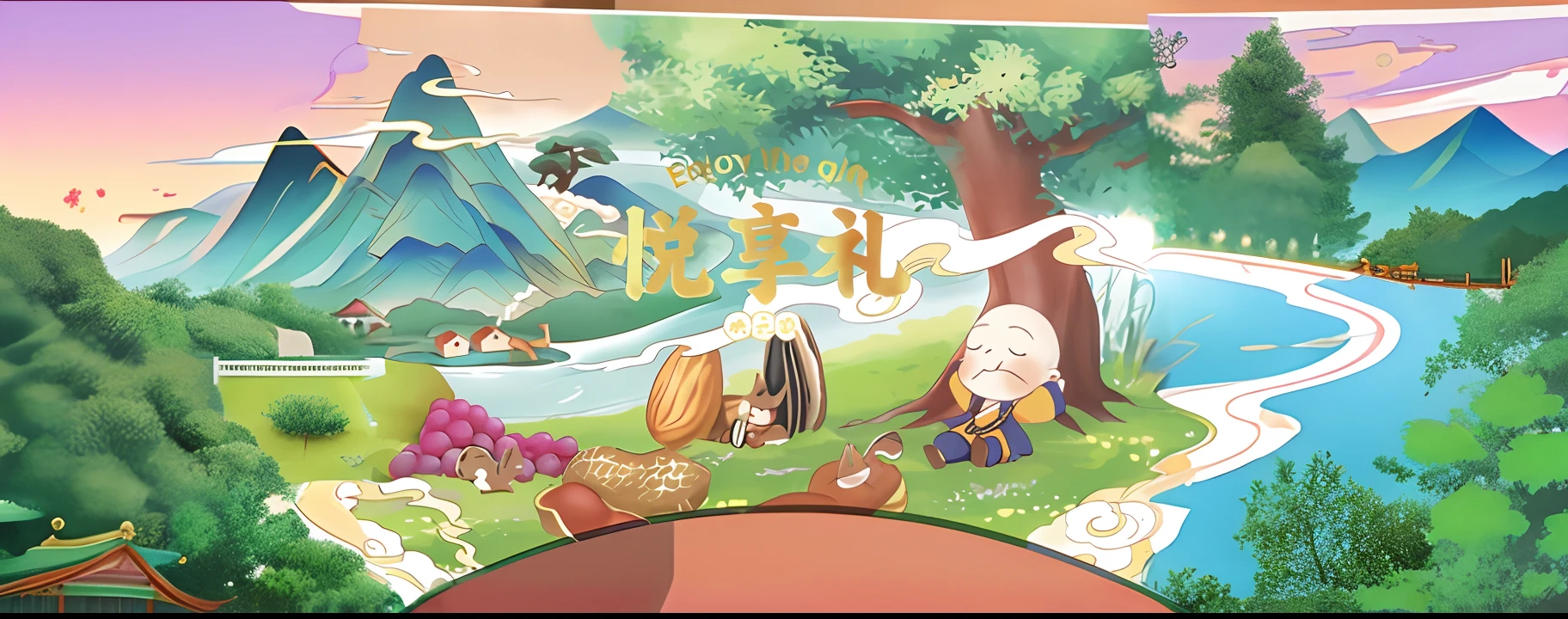 China-style,mountain water,lawns