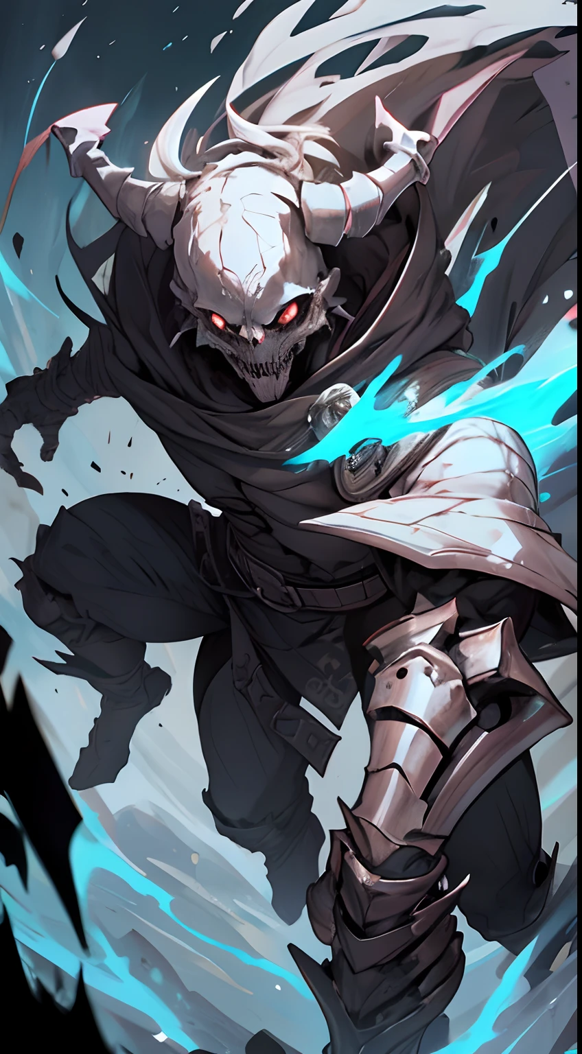 Create me a cool skeleton warrior to play DnD. It has to be scary and powerful, With Bone Armor and Weapons, that look like shards of death. Let his black eye sockets radiate menace., And his bony fingers hold the instrument of death. Let his footsteps be heard, Like the creaking of bones, and his presence terrifies the hearts of his enemies. Give it a name, which reflects his ruthless nature and unyielding will to win.