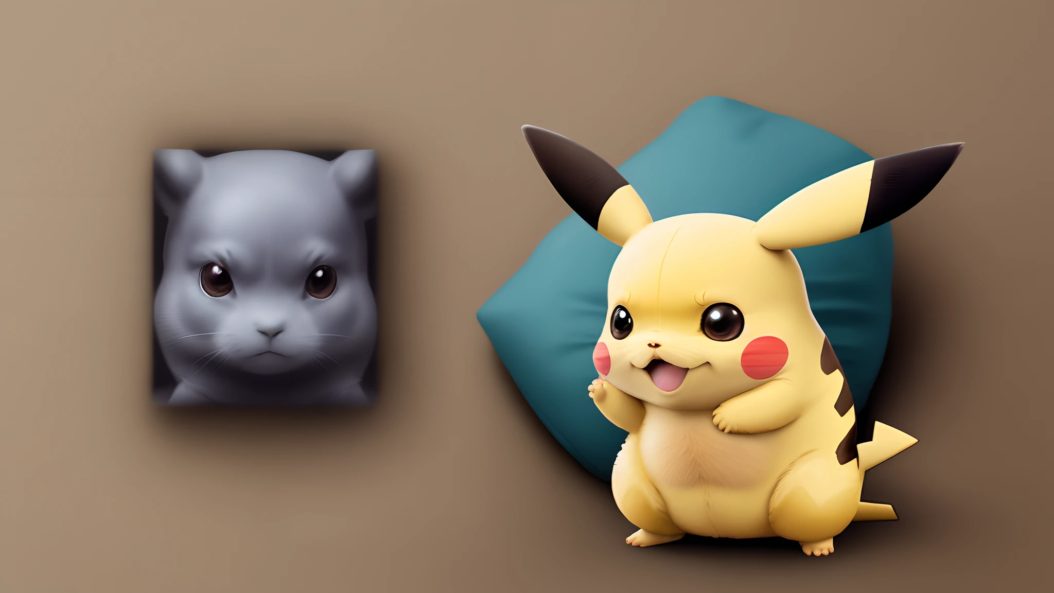 Desenho ultrarealistico do pikachu treinando