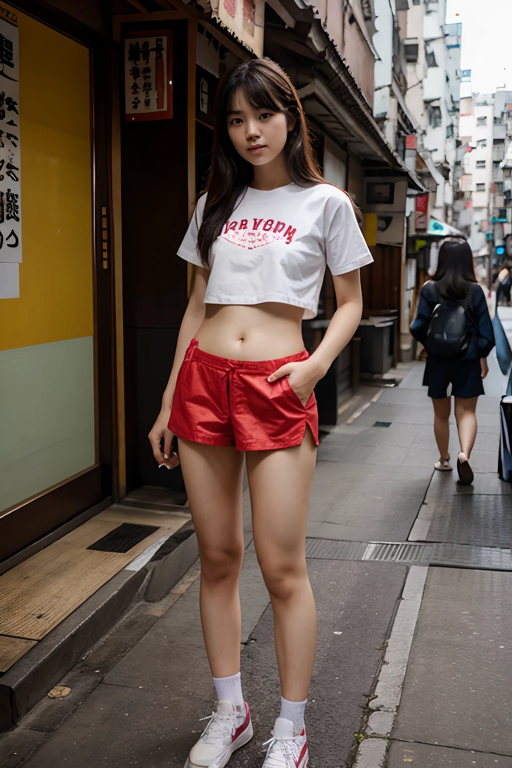 hong kong girl, japan clothes, student, big hips