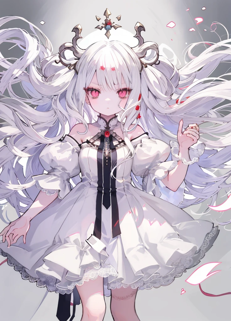 1girll, 独奏, Red Eyes,white haired god,Long whit hair,head gear,Best Shadow, shallowdepthoffield, stunningly beautiful girl, Petite, Delicate, beautiful attractive face, masutepiece, Best Quality,Sprinkle with artistic loli,(((NSFW)))