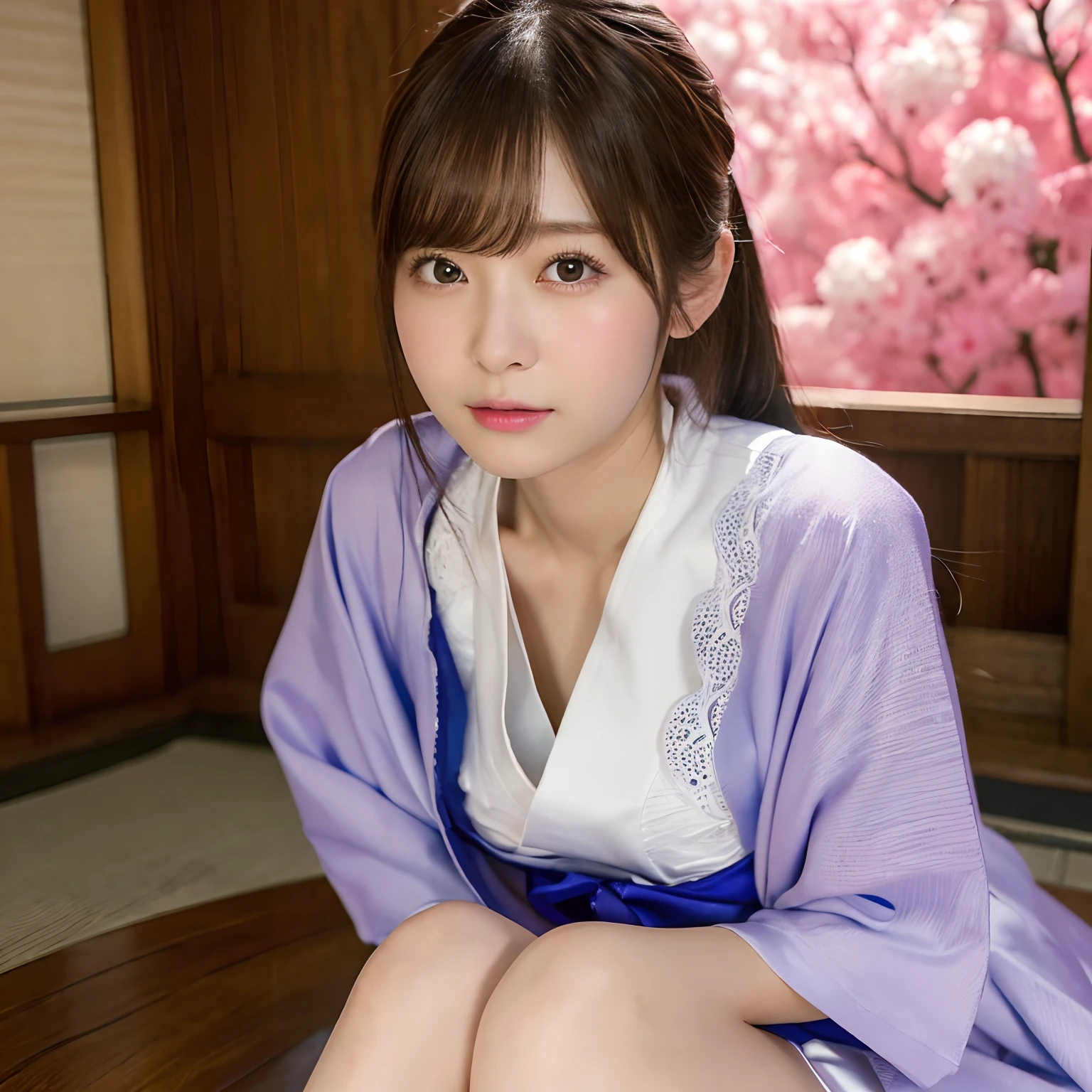 (masterpiece、high resolution、high quality)、Japanese beautiful girl:1.3、12-year-old elementary school student、Immature body、Beautiful body、Japanese Yukata、Soaring、night、Laughter、Clear Eyes、、Beautiful Skin、Yukata beauty、Hydrangea patterned yukata、Her breasts are exposed from her yukata、Very small breasts、Small breasts、Beautiful cherry-colored areola、Beautiful erect nipples、Small butt、Shaved、Cool Summer、Summer festival、花火大会のnight、Professional Photography、Sitting with legs wide open、Spread your legs wide to show off your private parts、Angle from below, Realistic skin, Ecstasy Face), Masturbation, Strong winds, ((Spread your legs, Showing off one&#39;s private parts,Shaved)),  ((Focus on the pubic area, Between the legs))), (Small breasts), stream,