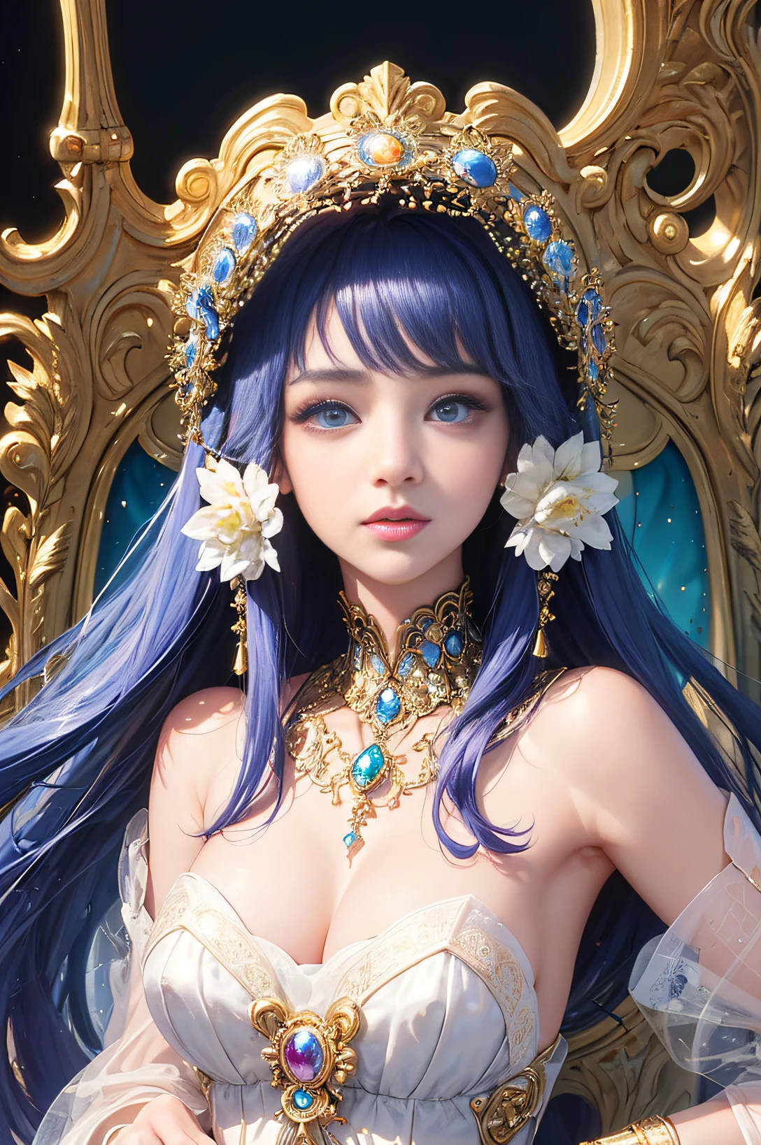 Super beautiful glowing eyes、Ultra-stereoscopic、Photorealsitic:1.4), (masterpiece, side lights, Exquisite beautiful eyes: 1.2), masterpiece*portlate, realisitic, 3D 顔, Luminous Eyes, Shiny hair, Glossy skin, 独奏, embarrassed from, (hason), Super artistic