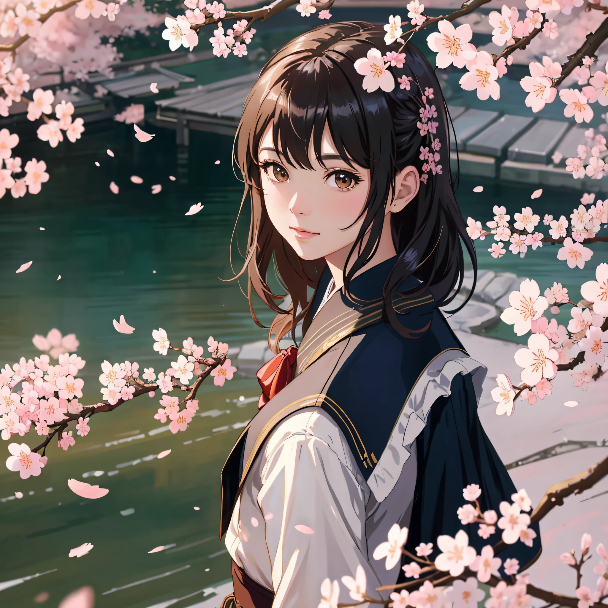 _modelshoot style, (extremely detailed CG unity 8k wallpaper), ((cherry blossom tree)), Waterhouse, John Constable, Ed Blinkey, Atey Ghailan's professional majestic impressionist oil paintings, Studio Ghibli, Jeremy Mann, Greg Manchess, Antonio Moro, trends on ArtStation, Trends on CGSociety, Intricate, High Detail, dramatic, makoto shinkai kyoto, trends on artstation, trends on CGSociety