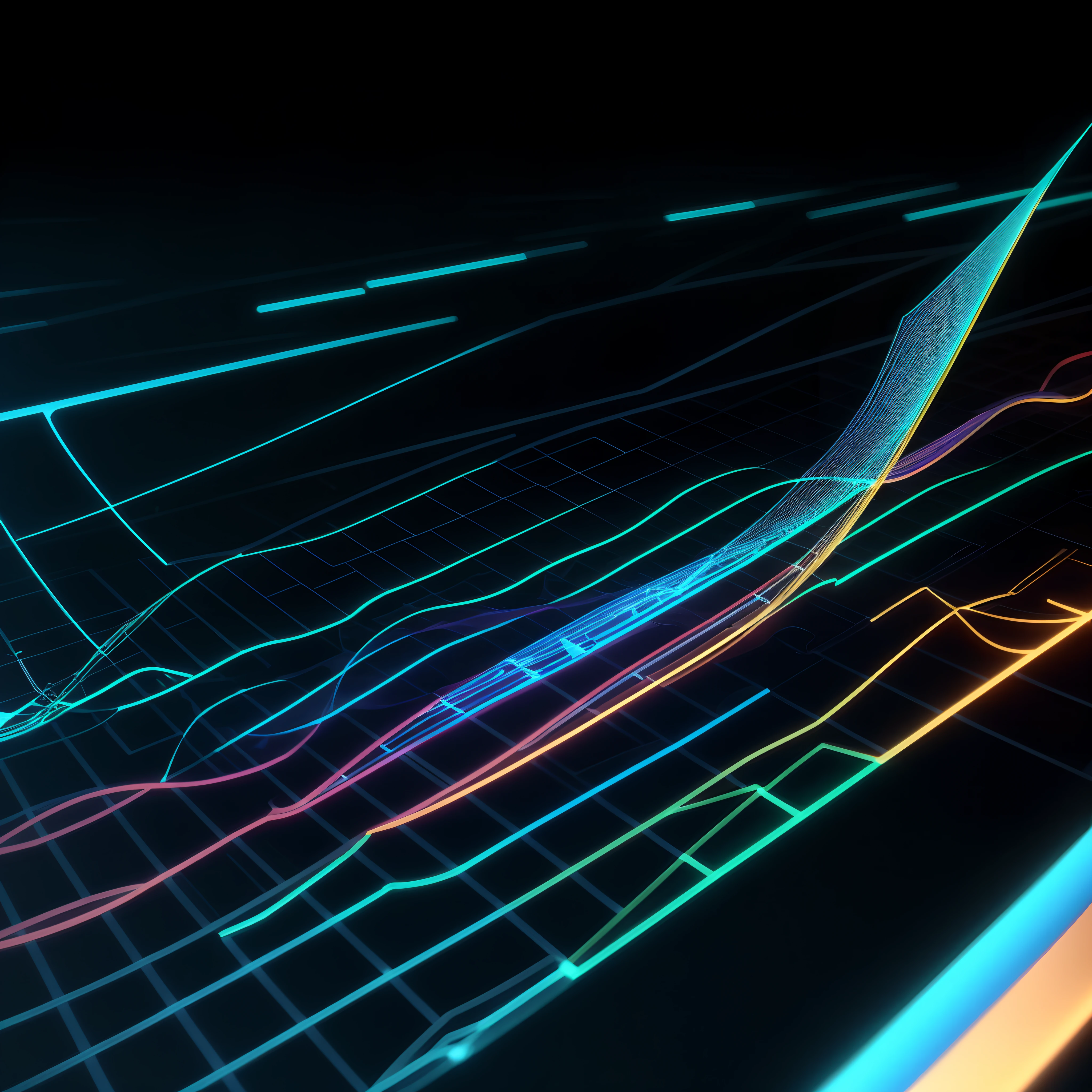 Engaging 3D visualization featuring stunning graphs、glinting