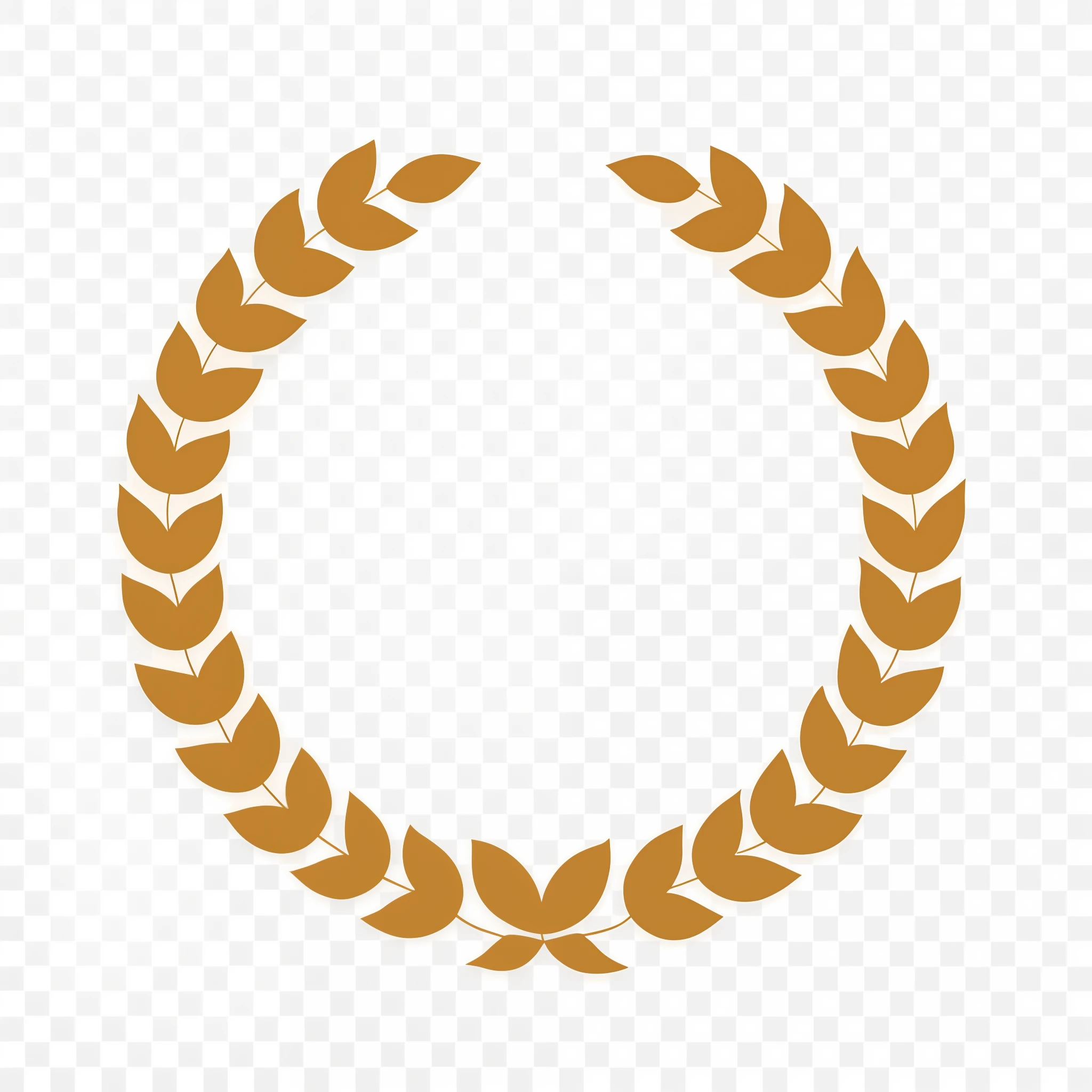 Golden laurel wreath on transparent background, has a laurel wreath, in laurel wreath, Wear a garland of golden laurels, laurels of glory, golden circlet, logo without text, Wearing a laurel wreath, minimalist logo without text, golden leaves at frame border, Garland of laurel on the head, Dressed in a laurel wreath, svg illustration, Transparent background, leaked image,Wheat ear pattern,wheat,The color is black,Mono Color,Flattening,Left-right symmetrical graphics,The lines are neat,stickfigure,Rounded,The lines are rigorous,Simple graphics,LOGO