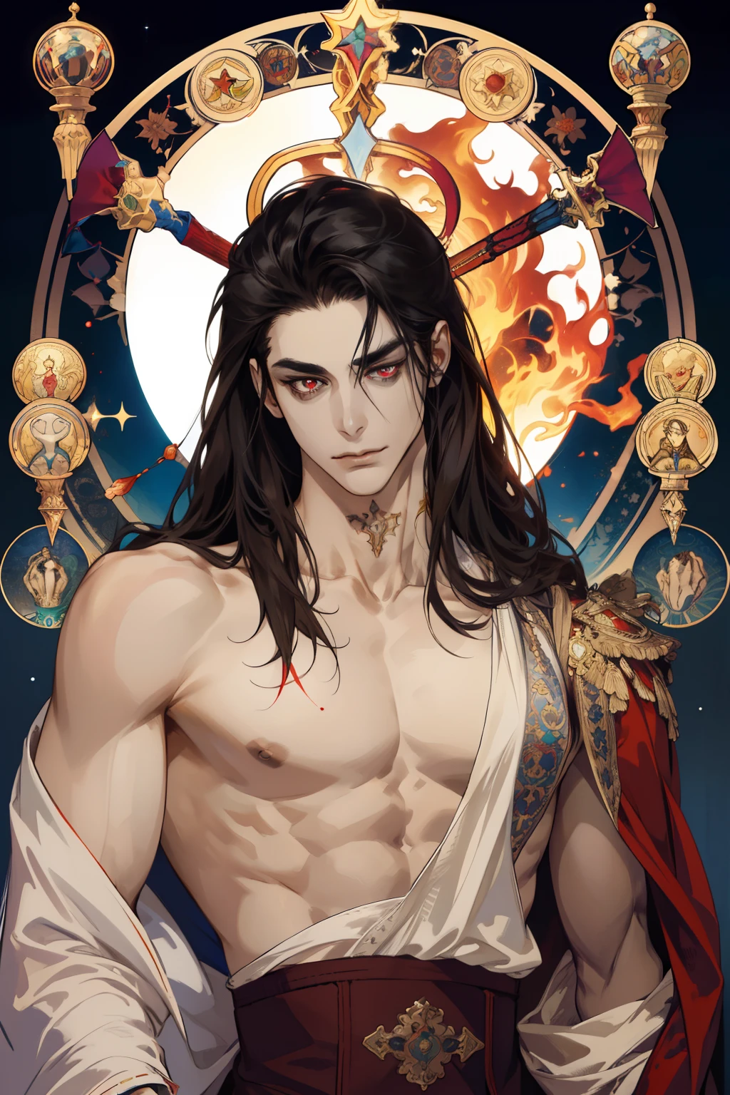 ASIAN VAMPIRE DEITY, MALE, MALE, BEAUTIFUL, INHUMAN BEAUTY