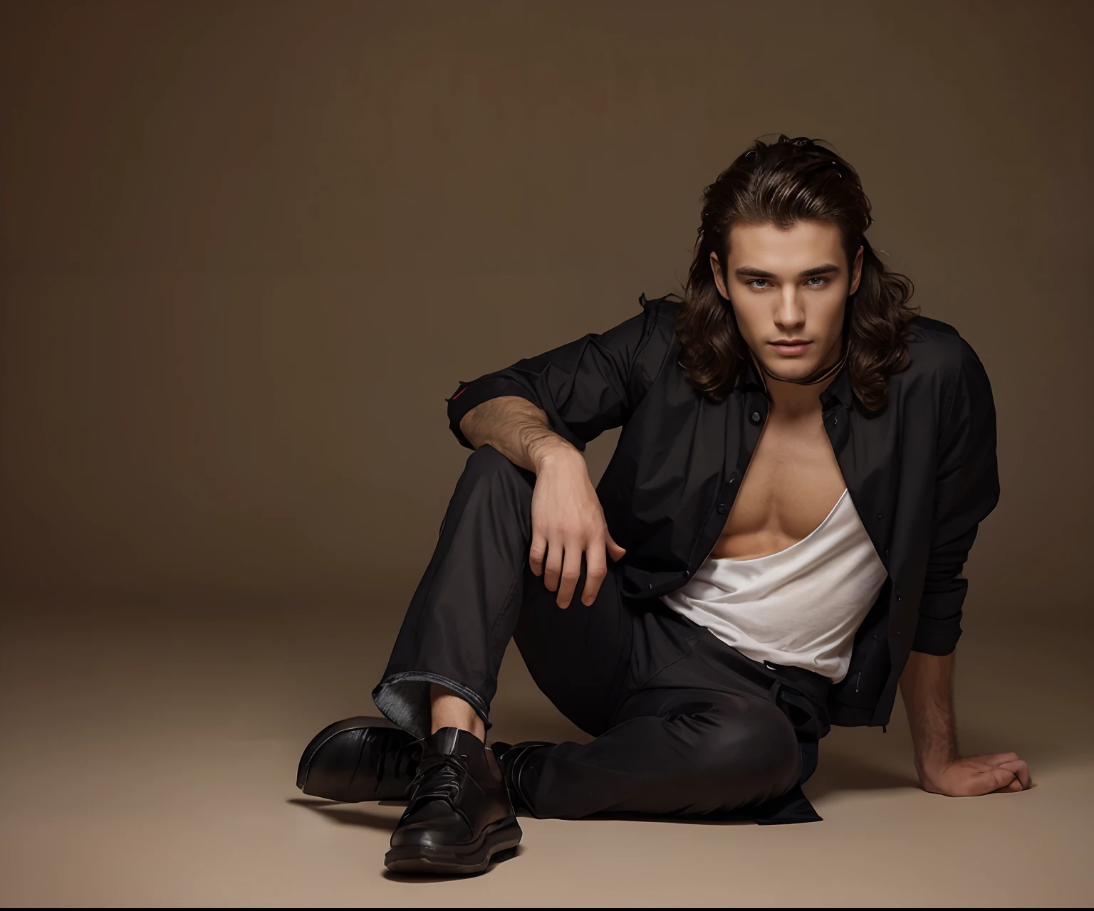 Curely hair male model suitable background
