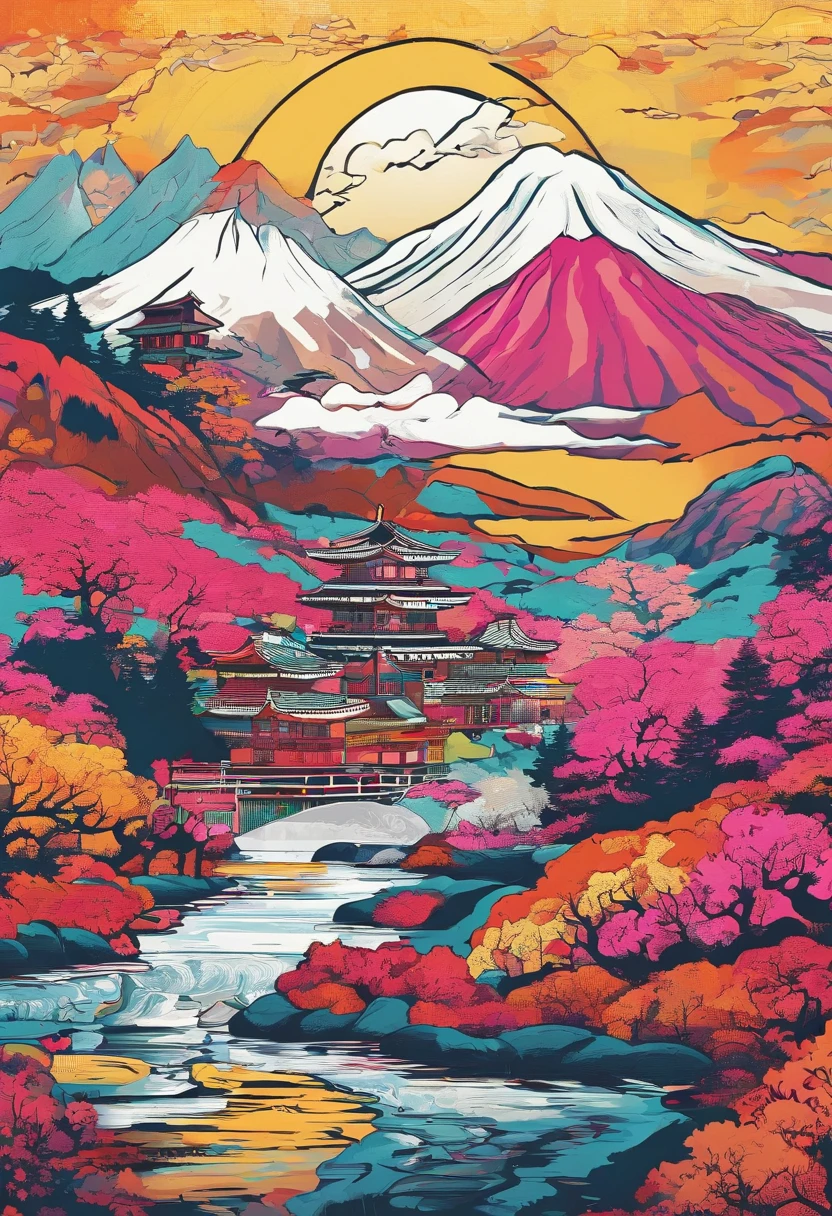 (japanese-inspired),(Snow-covered cliffs:1.4),snowscape、Ultra-long viewing angle,no man,scenecy,best qualtiy,detaileds