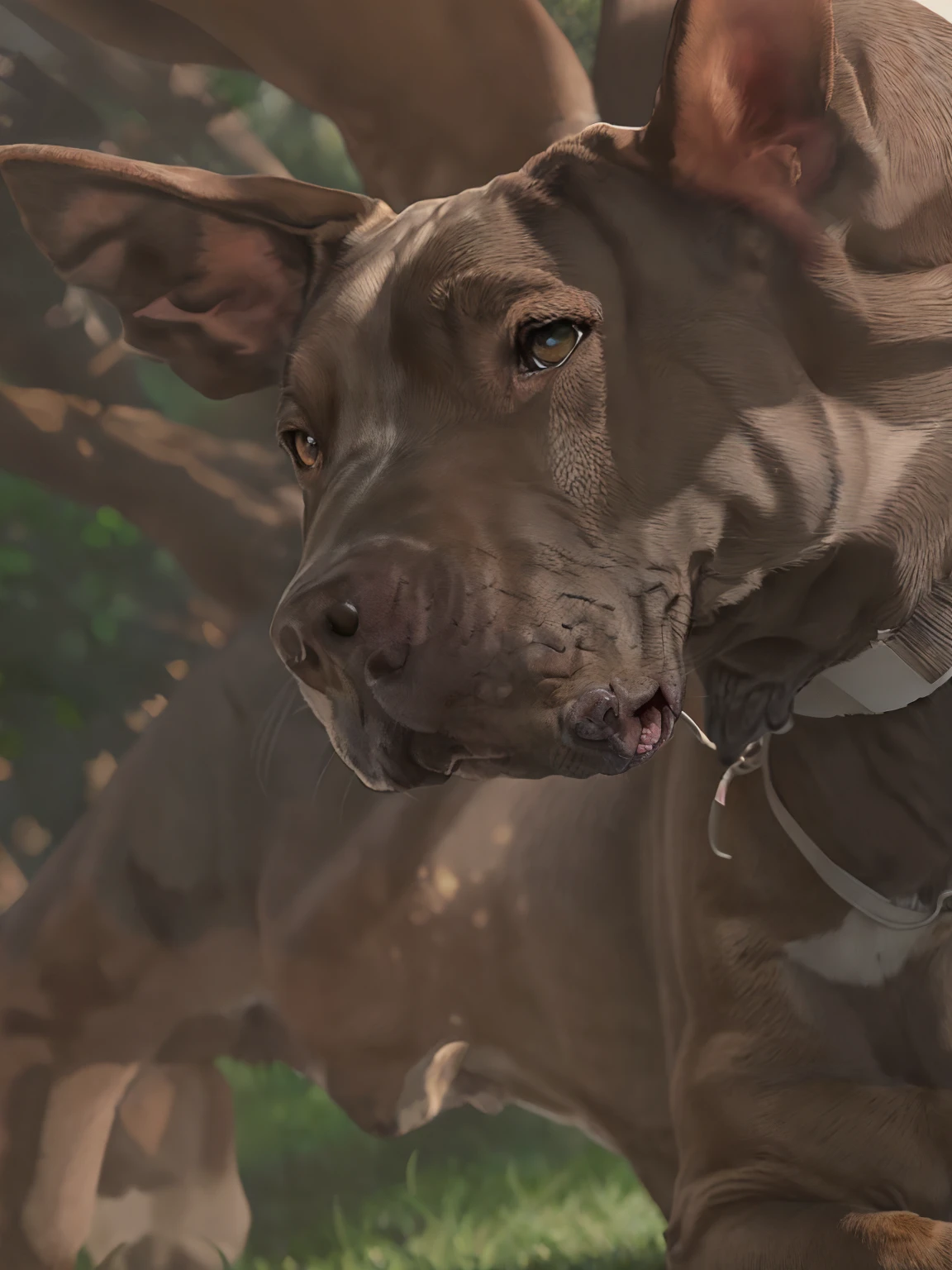 (American pitbull terrier, Light brown red nose, female with green eyes)