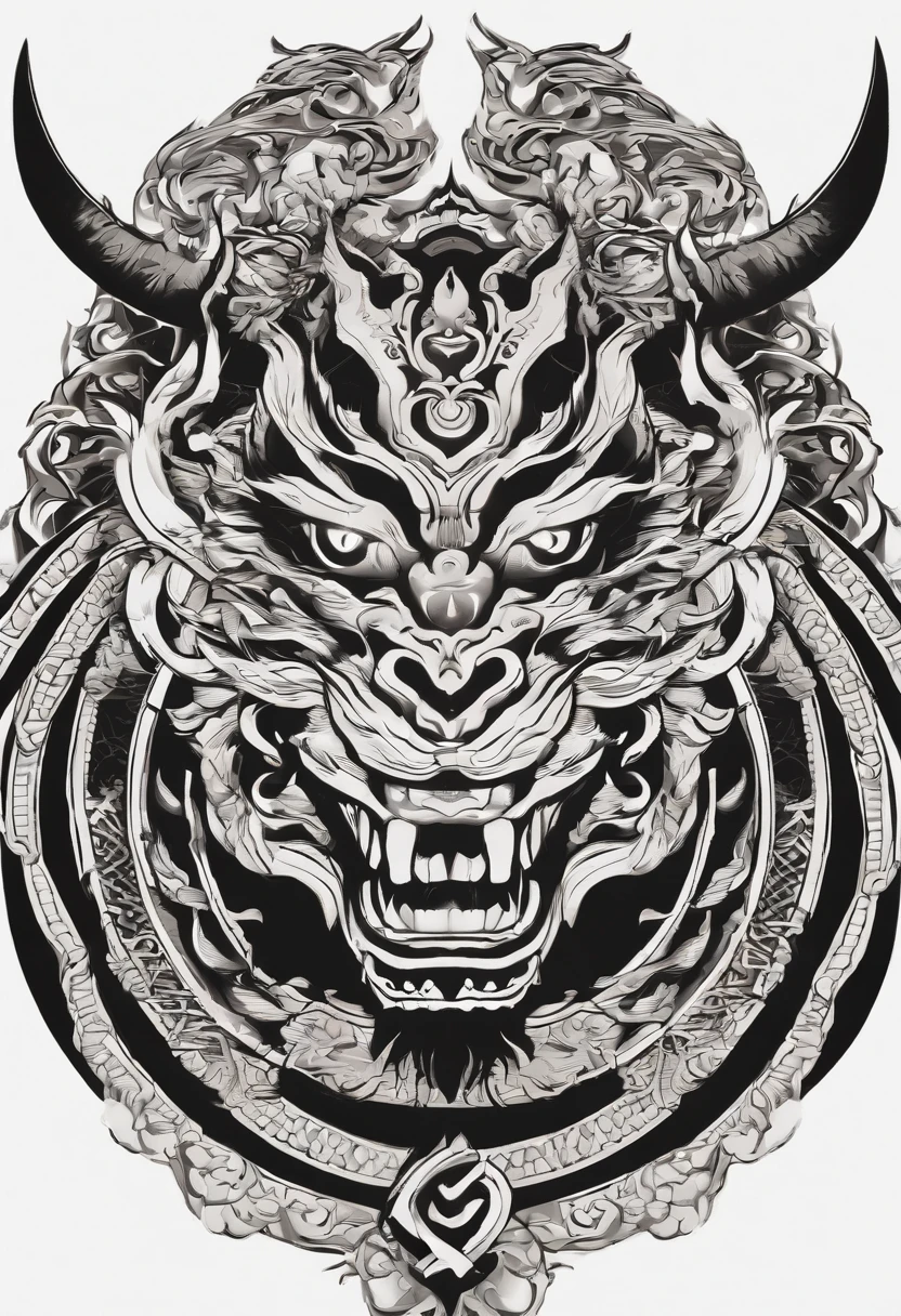 <lora:1y0n:1>1y0n tribal tattoo design