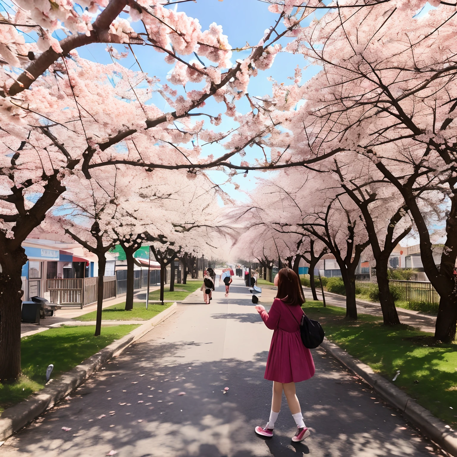 Cherry blossom And Street