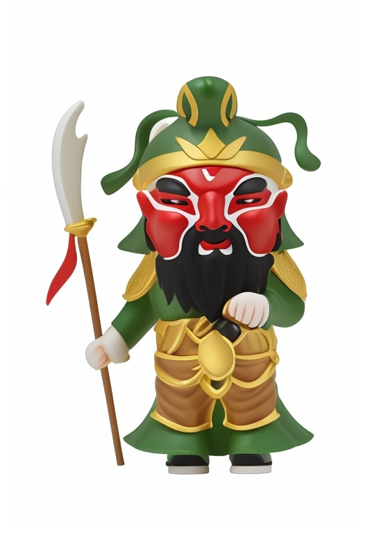Guan yu,Red face,Green hat,Green clothes