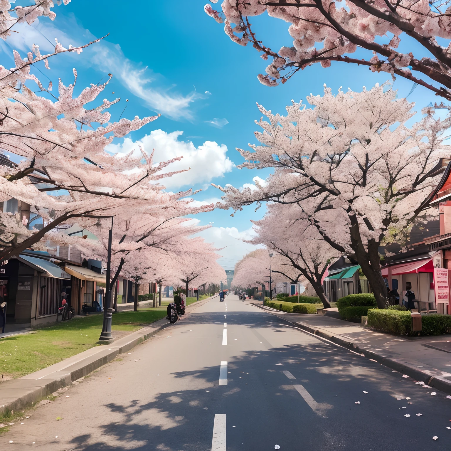 Cherry blossom And Street