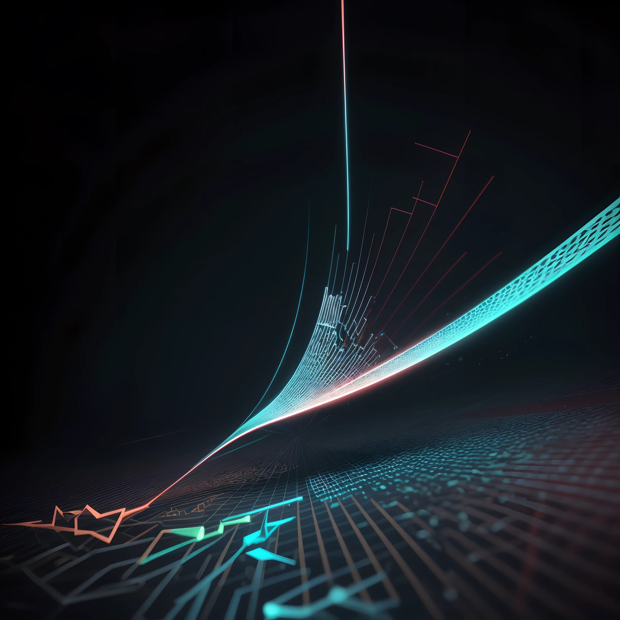 Engaging 3D visualization featuring stunning graphs、glinting