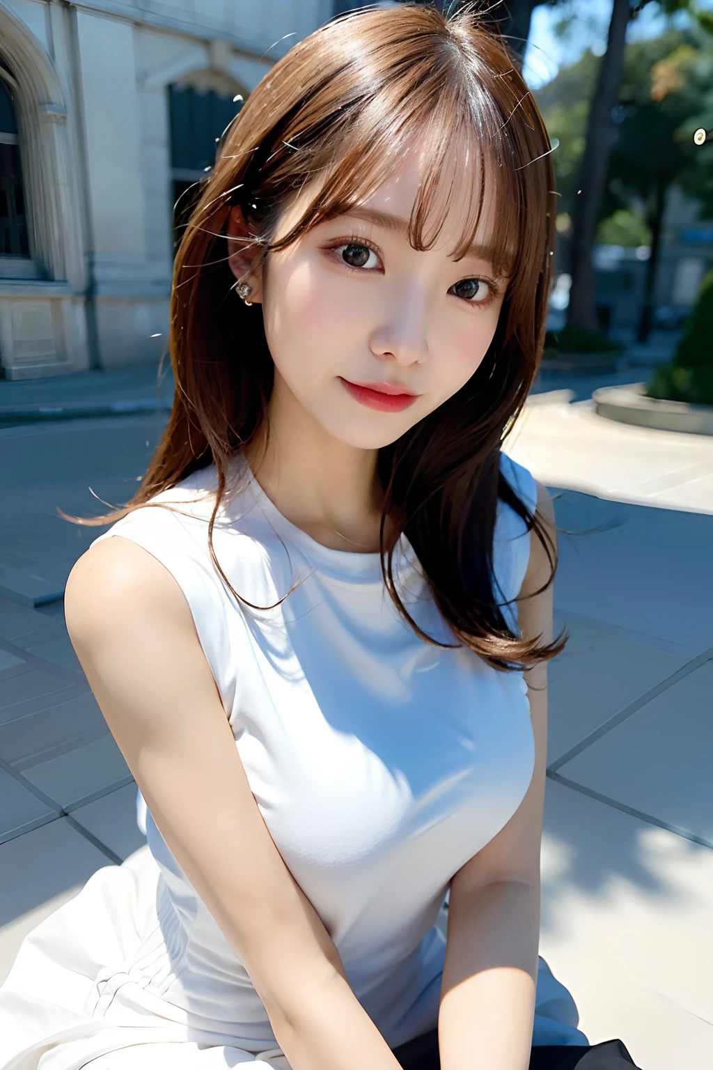 (top-quality、8K、32K、masuter piece、nffsw:1.2)、profile、(slim figure:1.2)、(s lips) 、二重まぶた、shinny skin、Realistic rays、mare、beauitful face、(Light smile:1.3)、crouching down、(a closeup:1.4)、blurry backround、(Front Focus)、(Dark: 1.6)、Fantasy Art、photoRealstic、Professional Lighting、extra detailed face、Award-winning、deep-shadows、Functional、selfee、