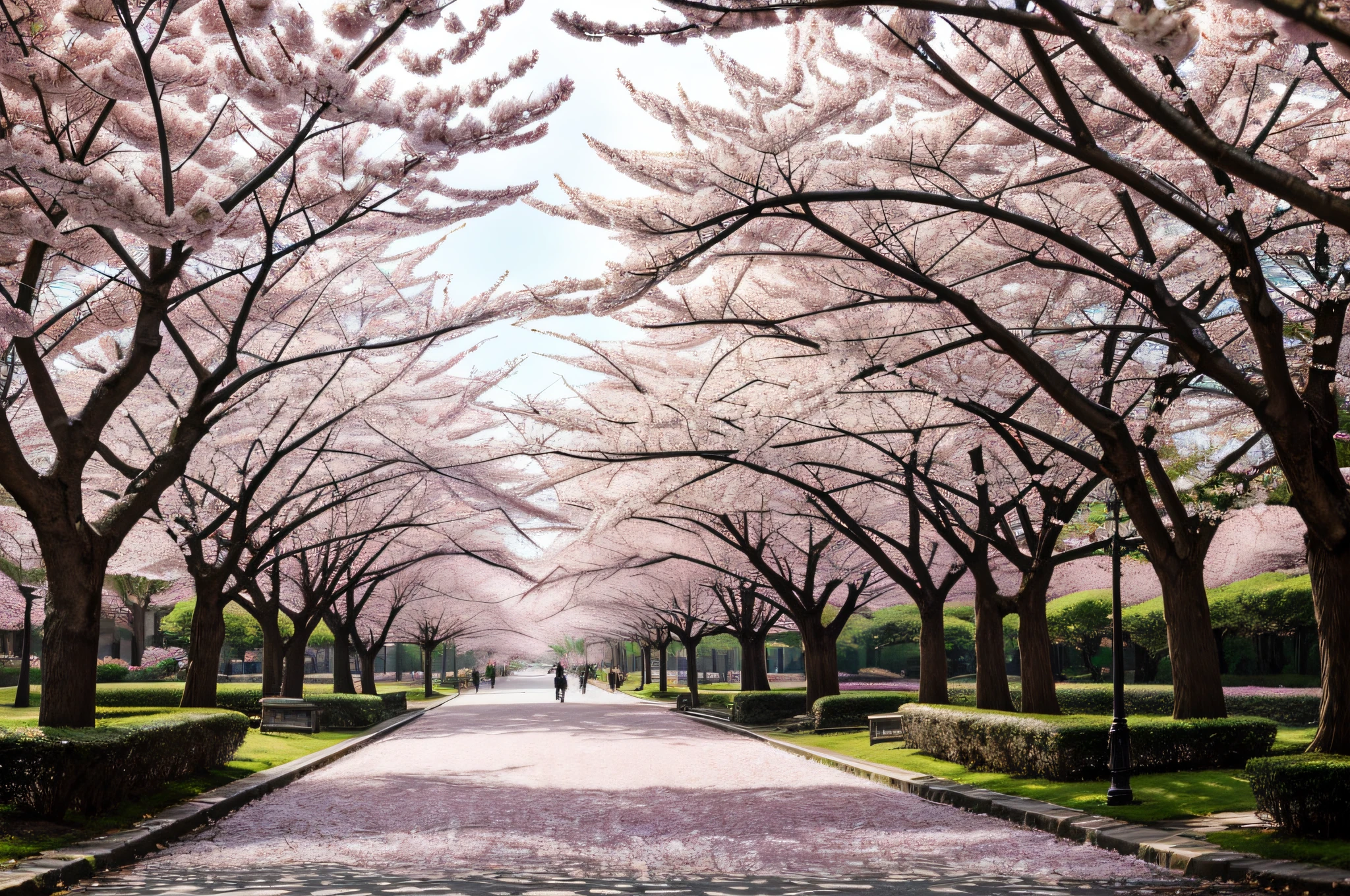 professional,photography,street,cherry blossom trees,beautiful,tall,flourishing,majestic,colorful,spring,eye-catching,blooming,picturesque,serene,tranquil,detailed,highres,ultra-detailed,photorealistic:(1.37),vivid colors,soft pastel tones,natural lighting,enchanting,peaceful atmosphere,leaves dancing in the wind,subtle breeze,rays of sunlight filtering through the branches,blossoms in various shades of pink,light pink,pale pink,dark pink,white petals falling gently,elegant pedestrians passing by,enjoying the scenery,nostalgic vibes,authentic and realistic,showcasing the beauty of nature,romantic setting,perfect harmony between nature and urban life,calm and inviting,graceful arches of the cherry blossom tree branches framing the street,picturesque alleys leading to hidden corners of beauty,memorable sight,instilling a sense of wonder,transporting viewers into a serene world where time slows down,immersive experience,mesmerizing display of nature's splendor,dreamlike ambiance,cherishing the ephemeral beauty of cherry blossoms.