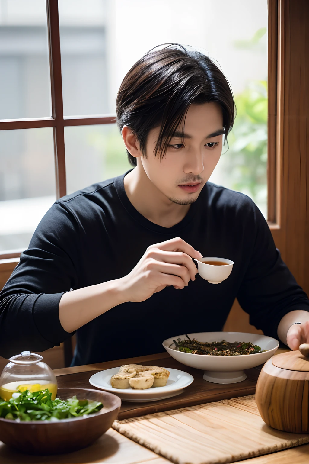 Make a handmade food related to Chinese medicine，teas，Avatar of a male blogger of daily necessities