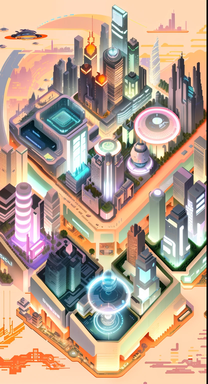 Urban illustration with futuristic architecture and futuristic clocks, isometric futuristic game, Futuristic city, isometric 8k, hyper-futuristic city, futuristic urban background, Utopian city, detailed photo of virtual world, futuristic utopian metropolis, rivers. space colony, dense hypermaximalist metropolis, incredible isometric screenshot, isometric game art