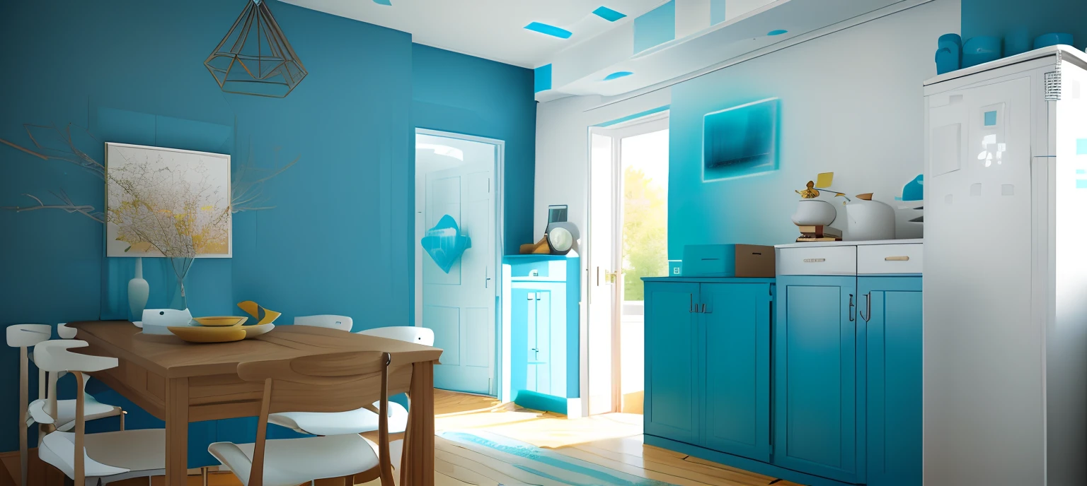Turn the living room walls blue