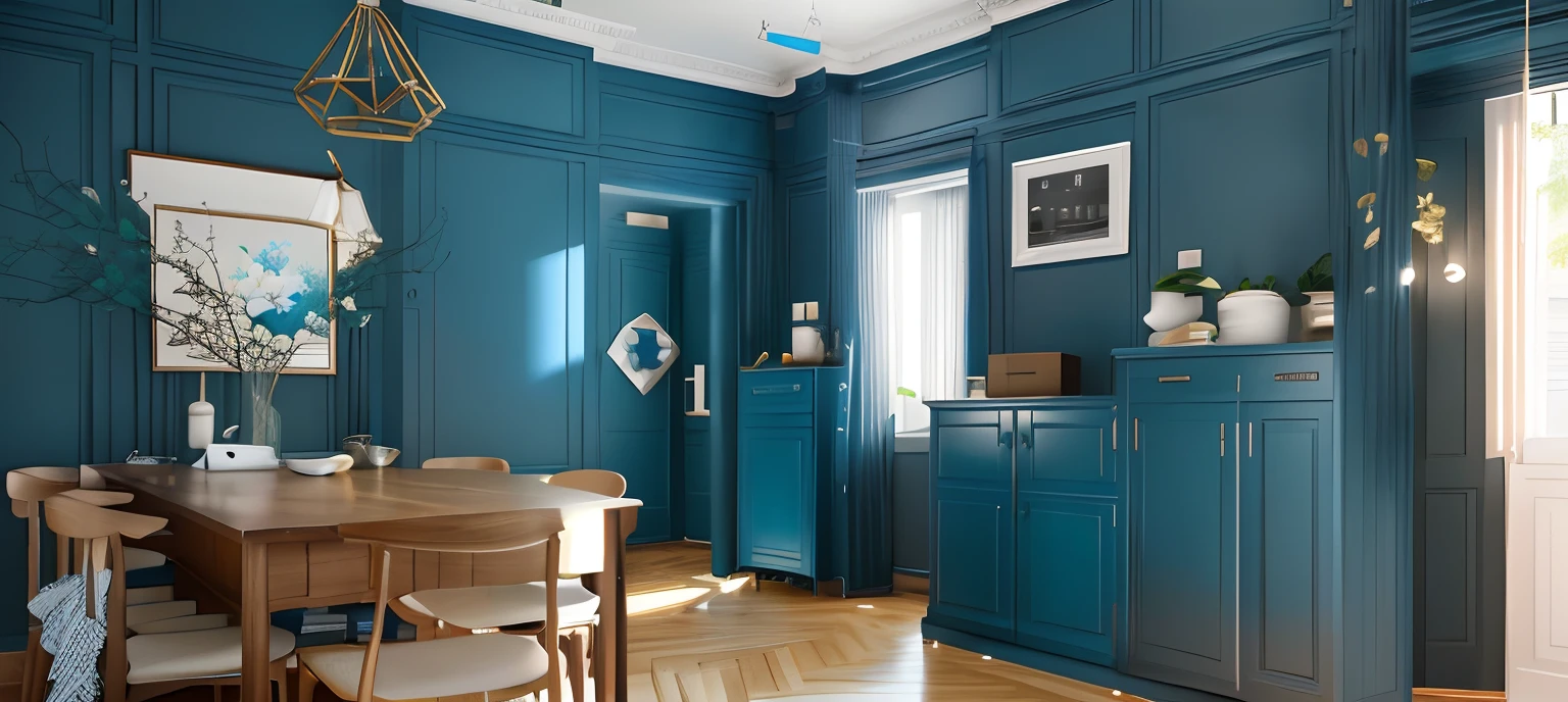 Turn the living room walls blue