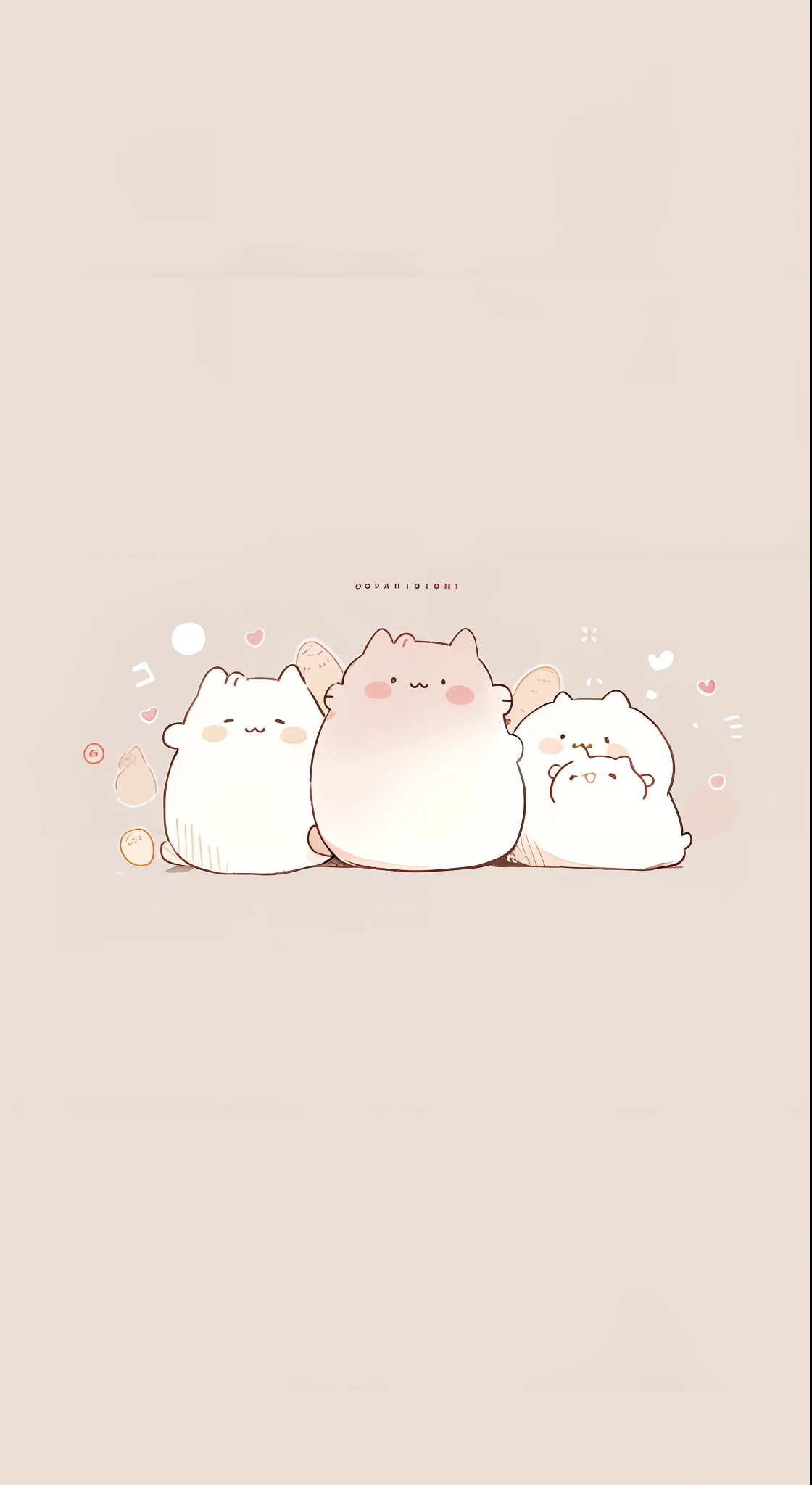 There are three cats sitting on a pink background, Cute cats, fat chibi grey cat, style of pusheen. comic strip, Kawaii cat, Fluffy!!!, adorable digital art, cute artwork, fluffy'', Cute detailed digital art, Cats, The cat is fluffy, Soft anime illustration, lovely art style, cute illustration, cute cute, fluffy body, soft cute colors