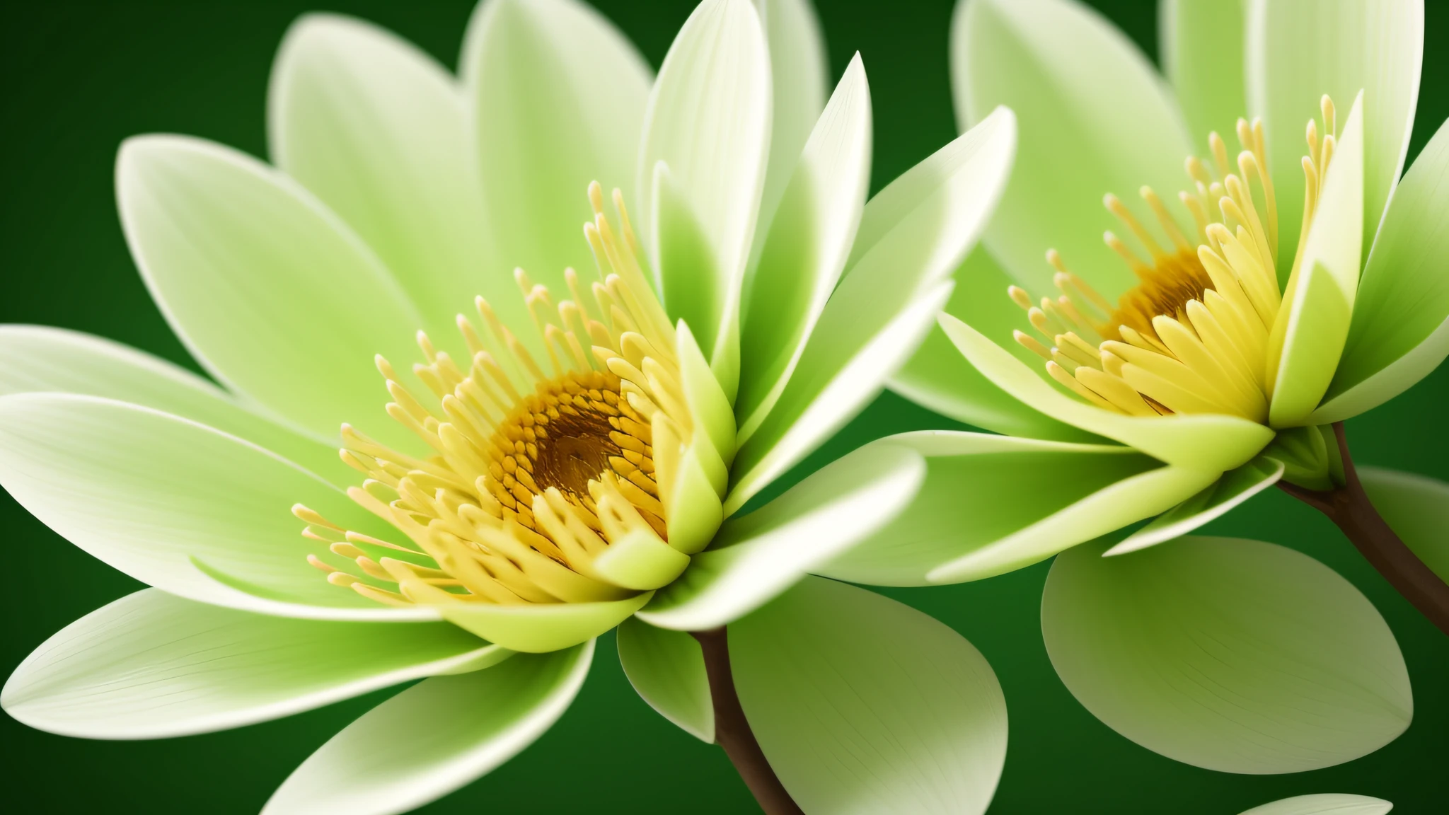 Close-up of a bouquet of flowers on a branch，paul barson，blossoms，beautiful digital artworks，beautiful digital art，flowers and blossoms，surreal waiizi flowers，beautiful  flowers，flowers in full bloom，White flowers with intricate details，Incredibly beautiful，beautiful art，beautiful composition 3 - d 4 k，gorgeous digital art，SakuraNS,Fresh and simple light green background