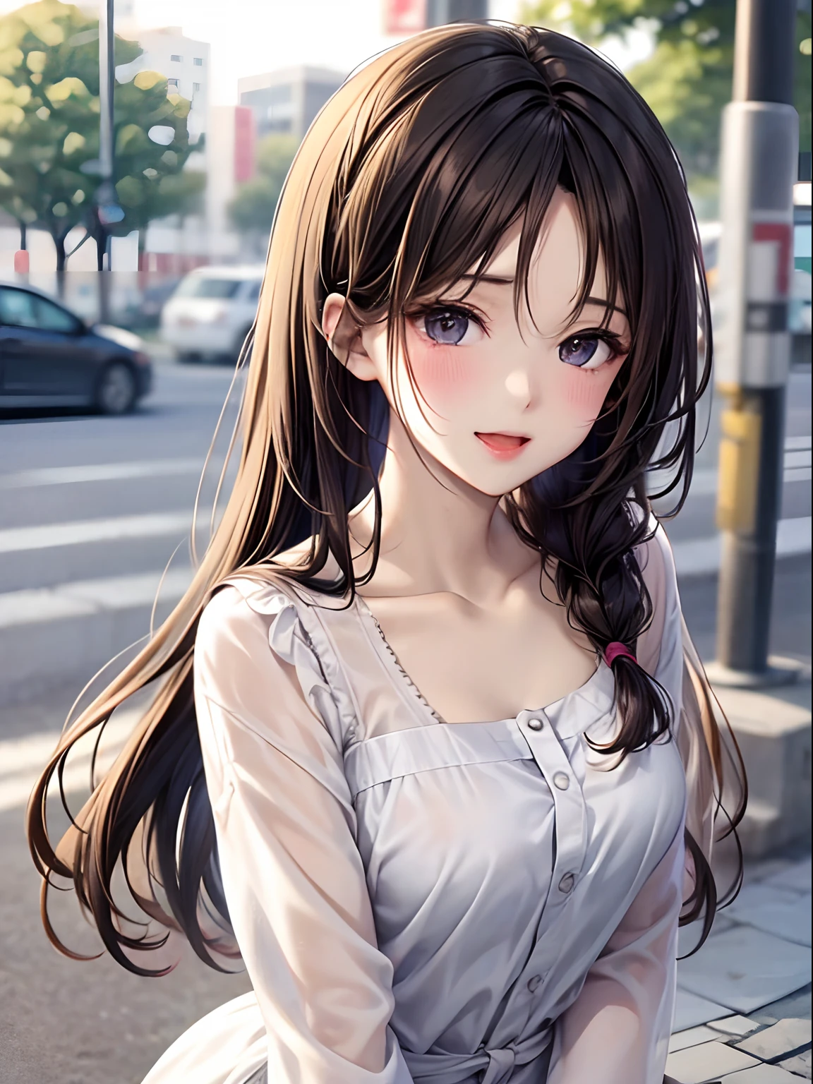 Random Fashion、cum on、Random actions、cum on、独奏、28-year-old woman、s lips:A sexy、Hair color: Dark brown、Translucent skin, the skin is fair and juicy,, (hairstyle on)Random Hairstyles、(Basic Information)smil、Big open mouth、Moist eyes、Gentle eyes、、Slim and soft、Mouth wide open、、Gentle look、the background is blurred