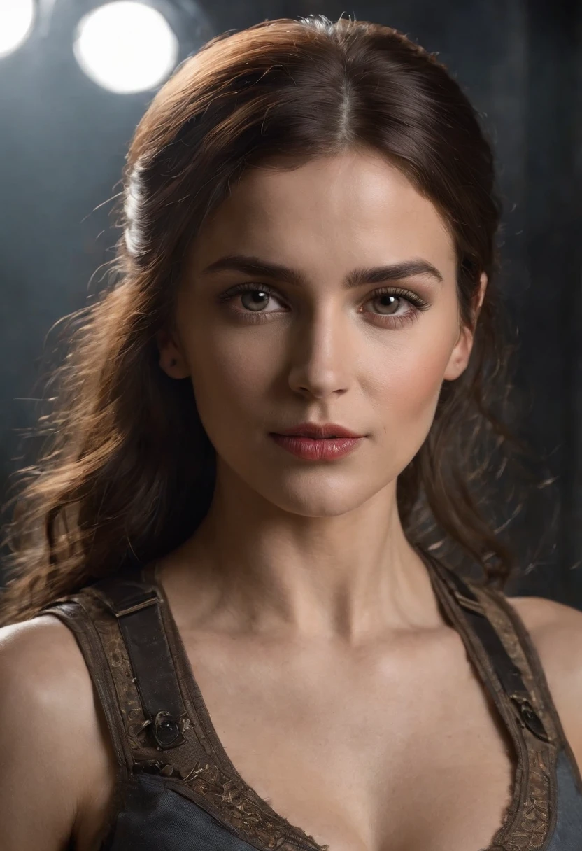 mujer alienigena extraterrestre, considerada como una de las razas mas bellas de la galaxia, con una cara, ojos y labios sensuales, vestida con uniforme sexy de gears of war con minifalda, ((se encuentra en centro de control de estacion espacial)). hiperrealista, imagen nitida, 8k. imagen cinematografica. (intrincados detalles de la maquina), (obra maestra de calidad superior