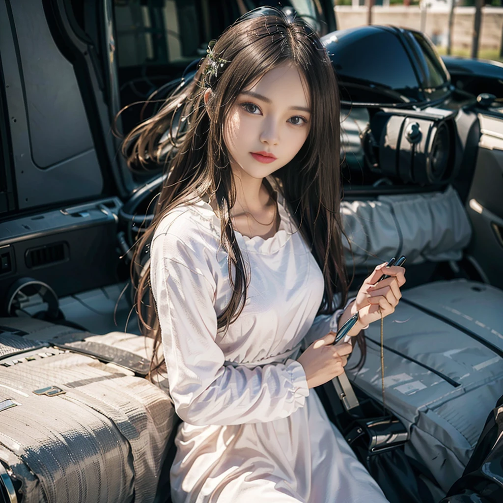 A beautiful woman,23 years old,Stand in a vast wheat field,Long pink hair,Hair is messy and fluttering,Green eyes,(full bodyesbian),(sky witch:1.5),Tall and thin beauty goddess,((A flowing red long-sleeved dress)),conservative girl,cloud goddess,Flowing realistic fabric,Edge light,(Long-haired fainting:1.5),best qualtiy,tmasterpiece,(超高分辨率),(realisticlying:1.4),Slim,(shiny skins),(The woman's face looks up at the sky),Top fashion,photore,(beautifulface:1.1),A detailed eye,lusciouslips,depth of fields、Bokeh,author(James S. c. Christensen:1.2|JeremyLipking:1.1),octane,As estrelas,starrysky,the night,nigh sky,独奏,exteriors,galactic