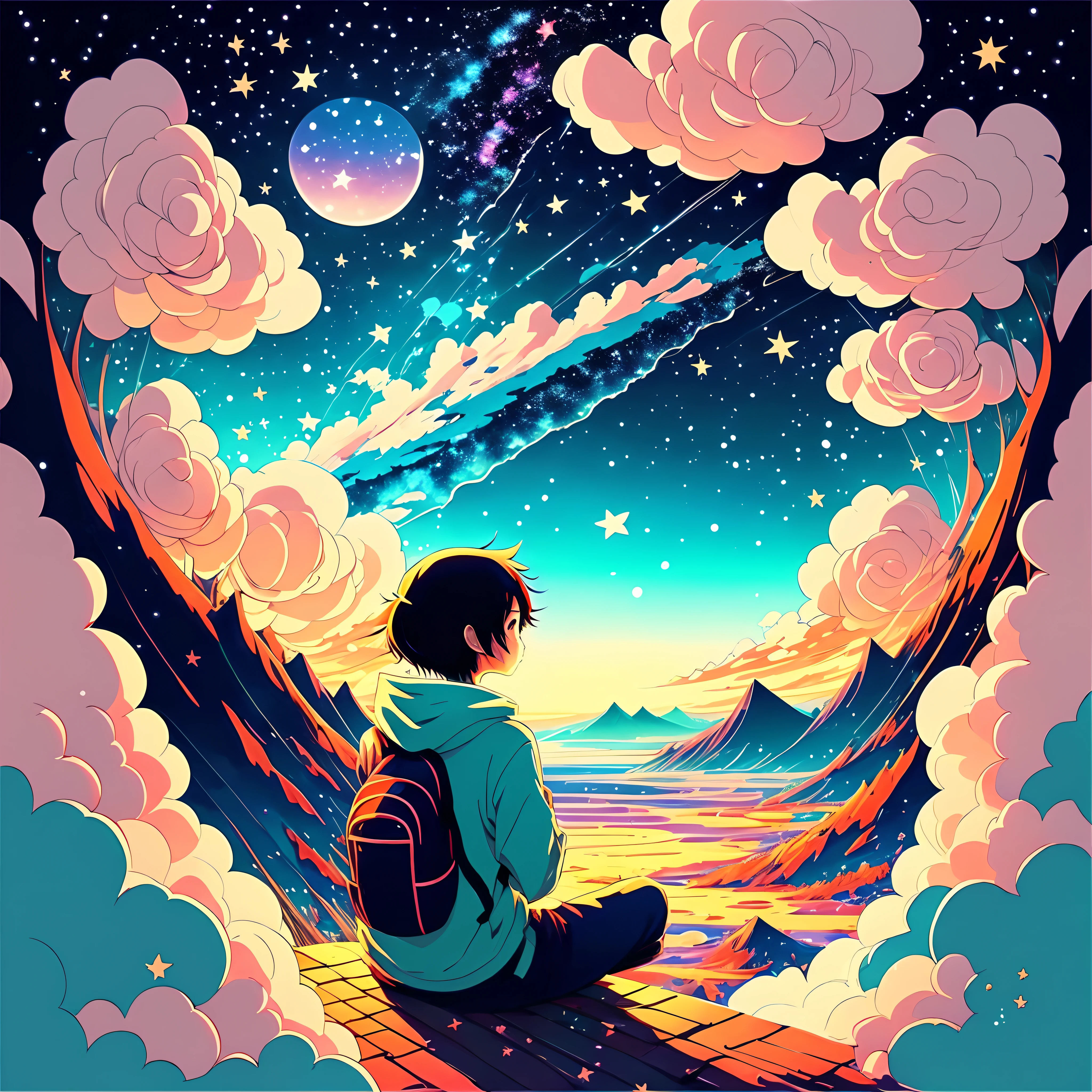 anime anime wallpapers with a view of the sky and stars, cosmic skies. by makoto shinkai, anime art wallpaper 4 k, anime art wallpaper 4k, anime art wallpaper 8 k, anime sky, amazing wallpaper, anime wallpaper 4 k, anime wallpaper 4k, 4k anime wallpaper, makoto shinkai cyril rolando, anime background art