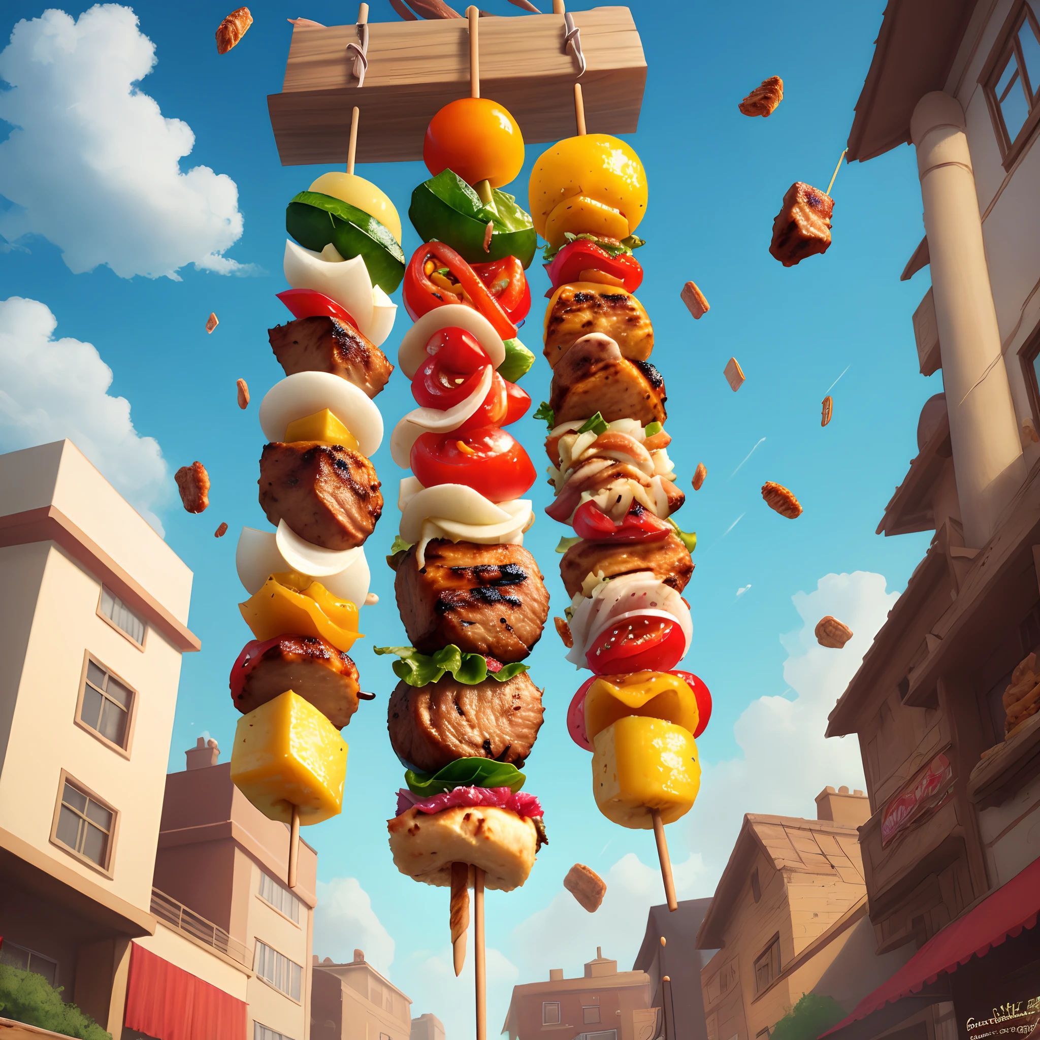 Kebabs fall from the sky