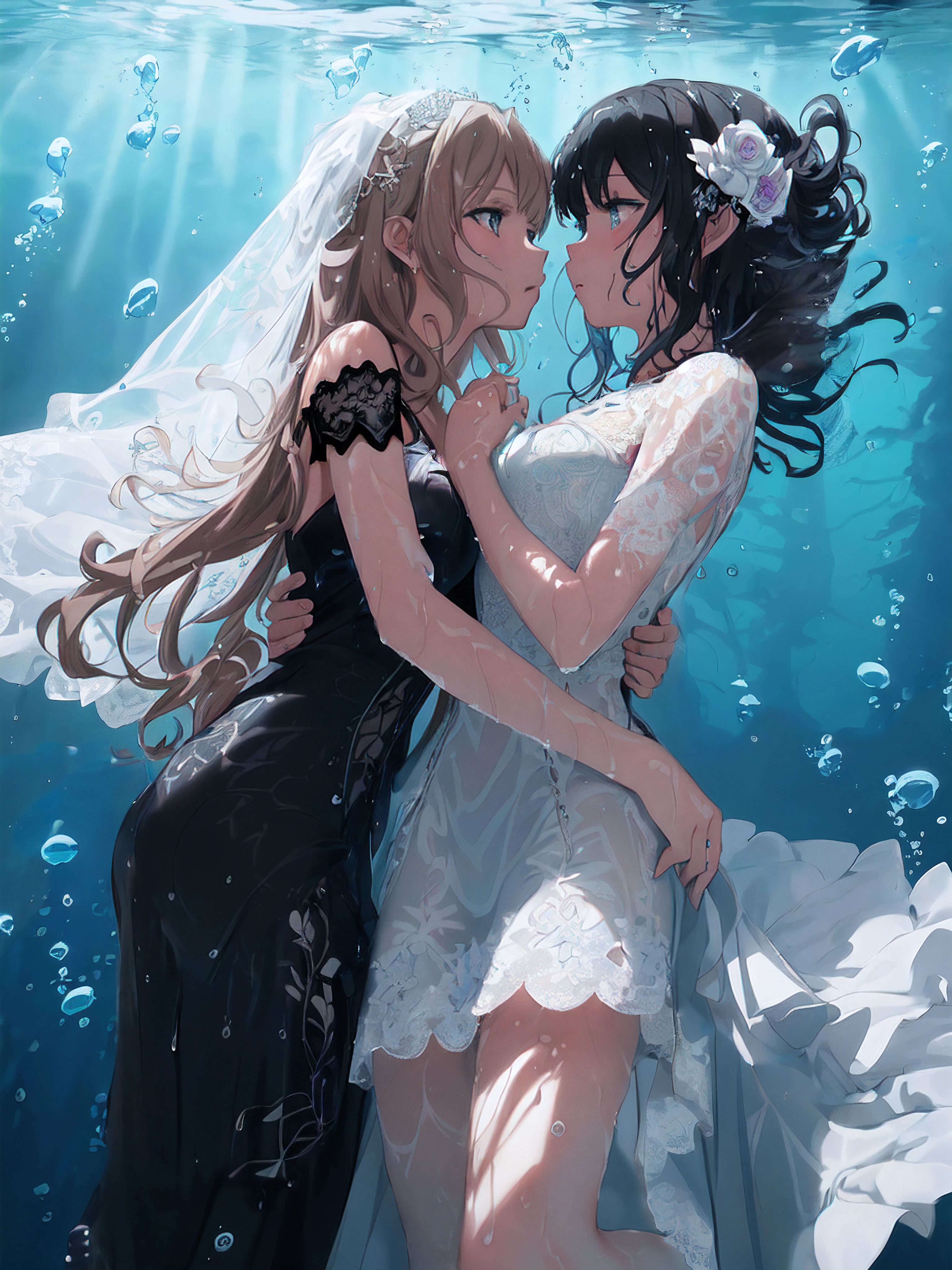 ((black hair,long hair,detailed hair,best hair,floating hair,beauty hair,hair underwater))