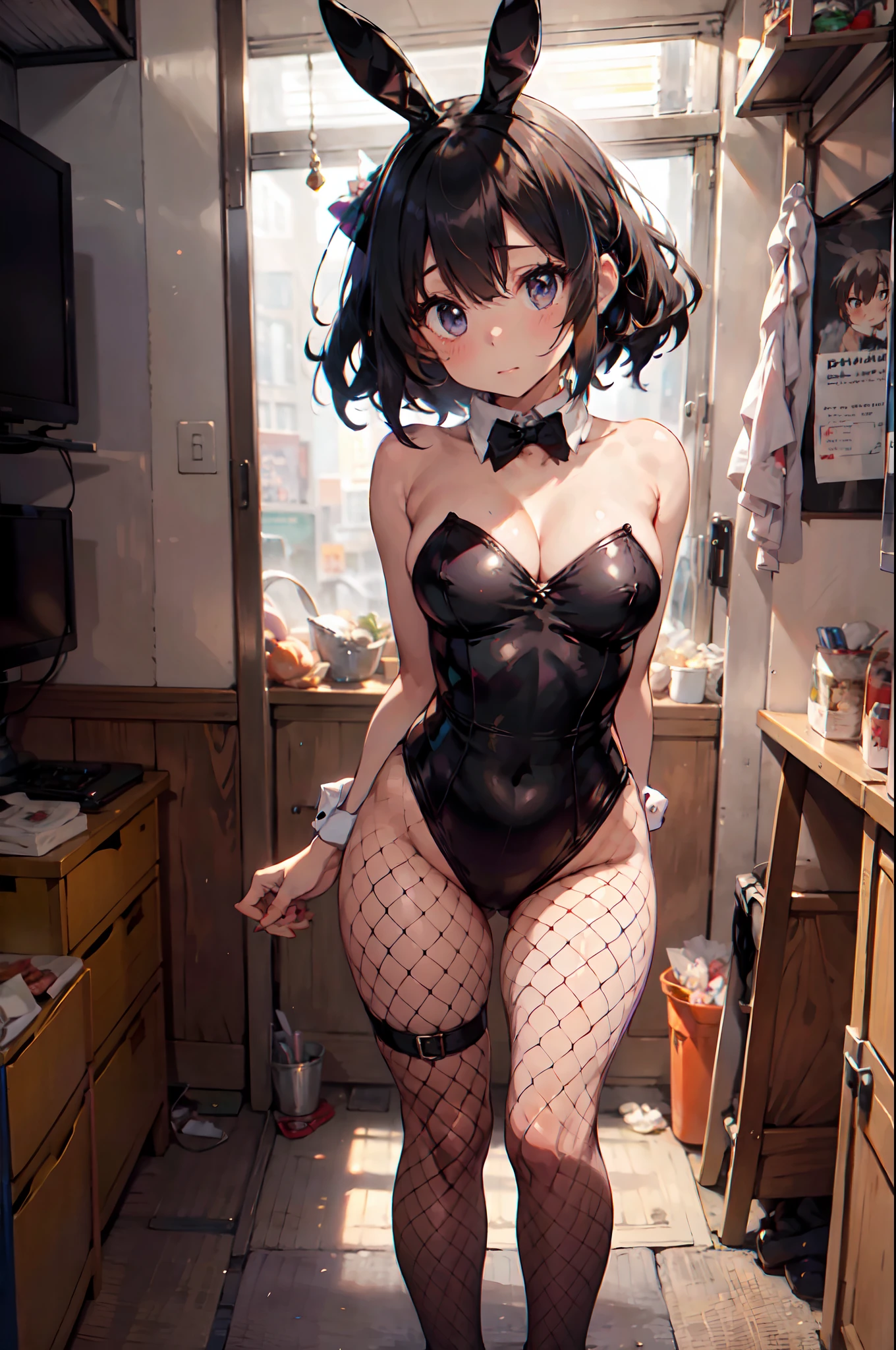 Strip Club Woman、Strip Club Light、(Wearing a bunny costume:1.3)、Black costume、
Good Hand、4K、hight resolution、​masterpiece、top-quality、headw:1.3、((Hasselblad photo))、Fine skin、Sharp Focus、(lighting like a movie)、Soft lighting、dynamic ungle、[:(详细的脸:1.2):0.2]、Colossal tits、thick thight、fishnet tights、posterior view、emphasis on the buttocks、big butts