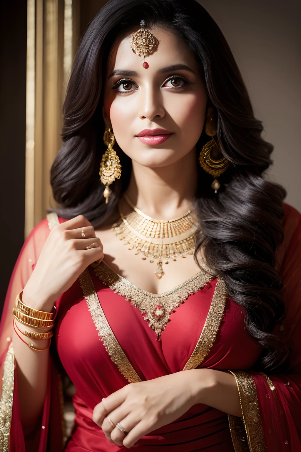 Portrait of A confident-looking indian woman with long flowing hair, hazel eyes, with flowing capes, celebrating Diwali, crakers in hand,deep in hand,bokeh, perfect composition, hyperrealistic, super detailed, 8k, high quality, trending art, trending on artstation, sharp focus, studio photo, intricate details, highly detailed, art by greg rutkowski