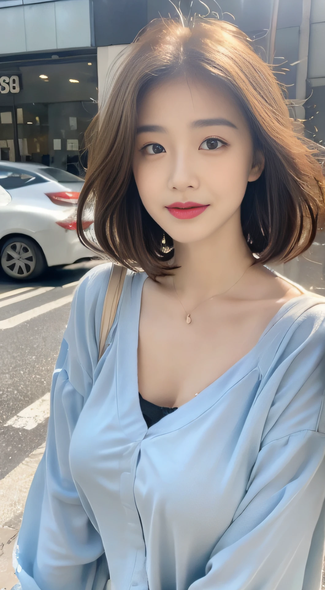 ((Best quality, 8K, Masterpiece: 1.3)), Focus: 1.2, Perfect body beauty: 1.4,   buttocks: 1.2, (layered haircuts: 1.2)), (rain, street:1.3), Highly detailed face and skin texture, Fine eyes, Double eyelids, Whitening skin, Long hair, (face round: 1.5), Sweet