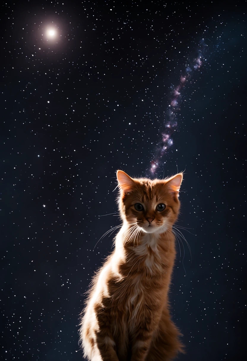 Cat in space lapping up the Milky Way, perfect image quality