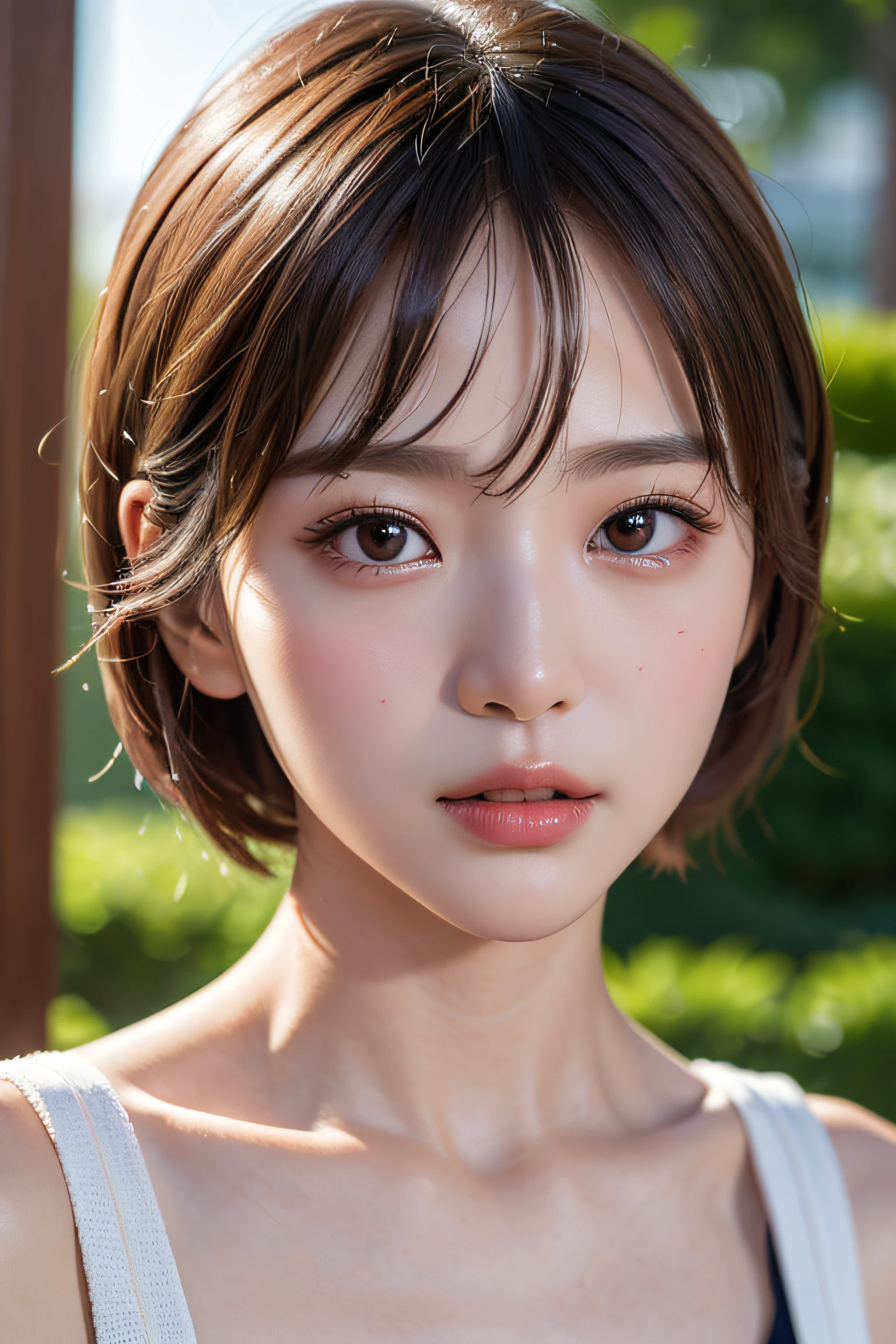 (chiayi:1.5), close up, masterpiece, best quality, raw photo, photorealistic, face, incredibly absurdres, beautiful girl, cute, short hair, depth of field, highres, ultra-detailed, finely detail, extremely detailed, extremely detailed eyes and face, sharp pupils, realistic pupils, sharp focus, ccinematic lighting