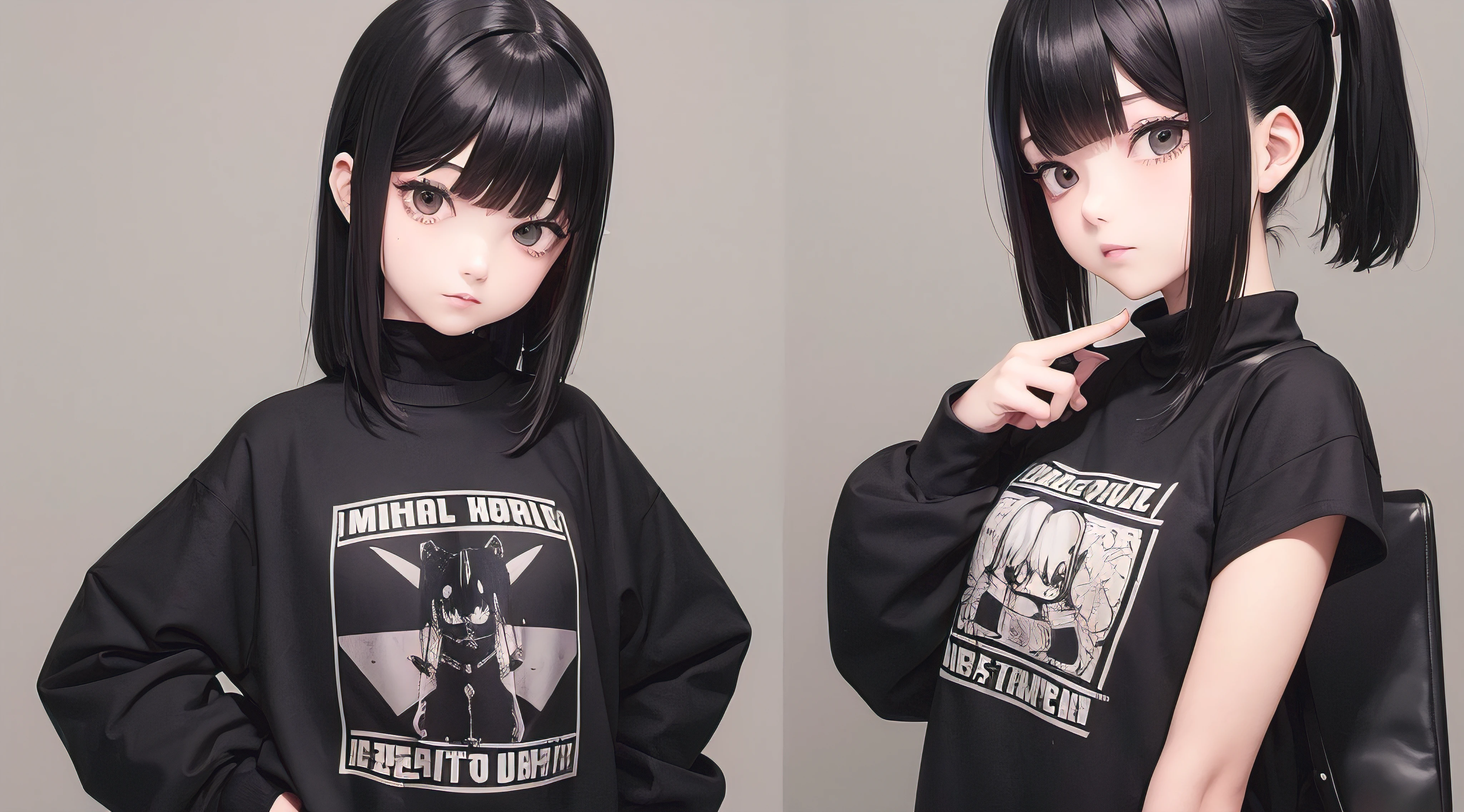 (obra prima) (perfection) (ultrarrealista) (sem defeitos) de anime, cabelo ruivo, roupas de couro preta, rock music, rebel child