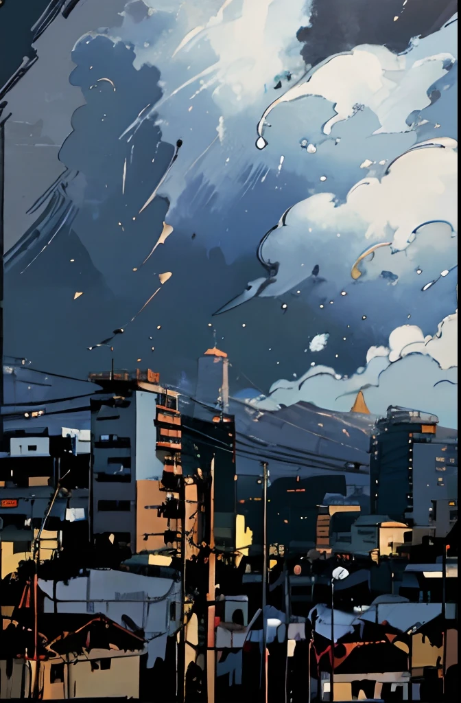 pintura digital expressiva, São Paulo, favela, pollution, lixo, Larger view, Antenas (imagem panoramica de longe distante) detalhes intricados, vertical composition, Smoke from the sky, muito sujo, sujeira, noise, distorcion, subword
