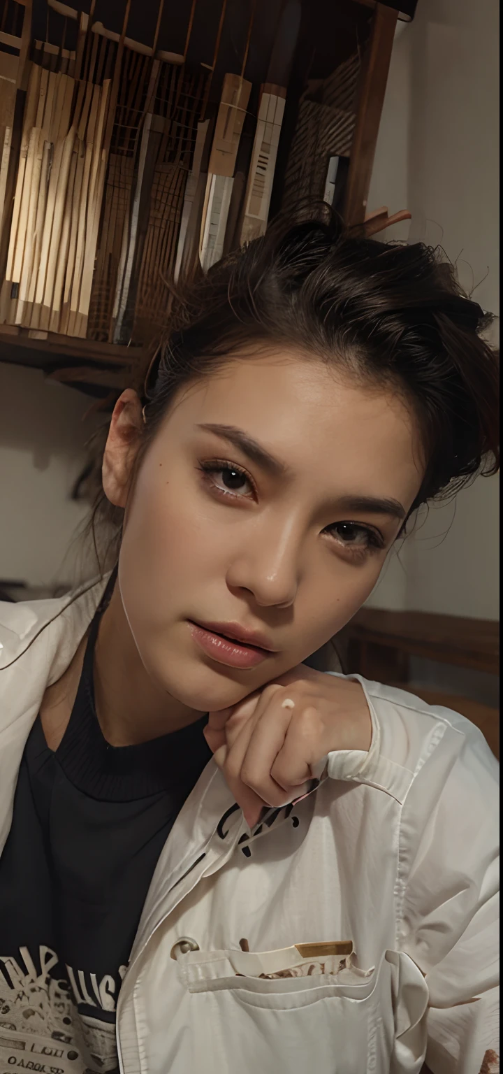 Ultra realistic face and cheng background realistic face