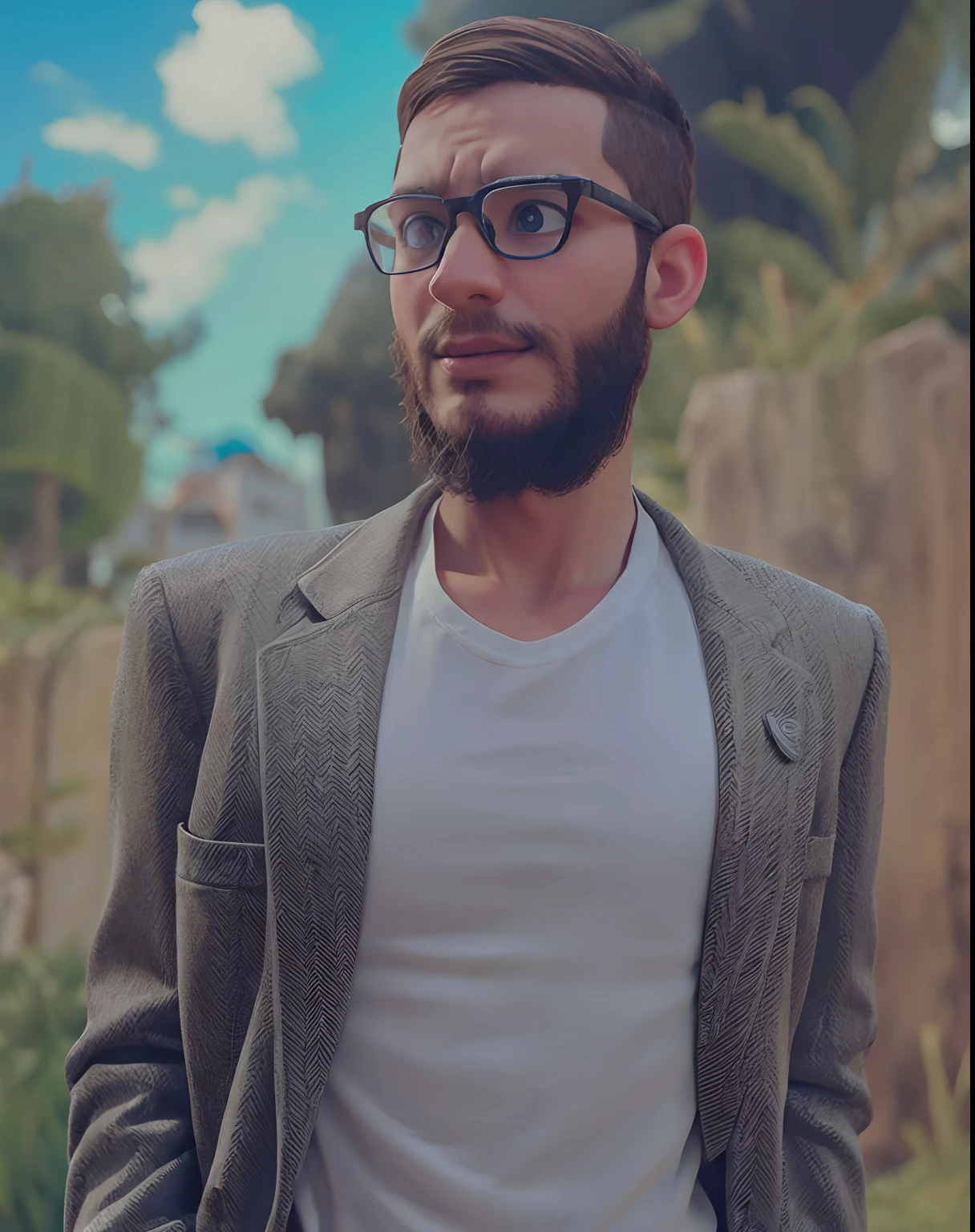 Doctor Man Playing Video Game, olhos castanhos, glasses, Feliz