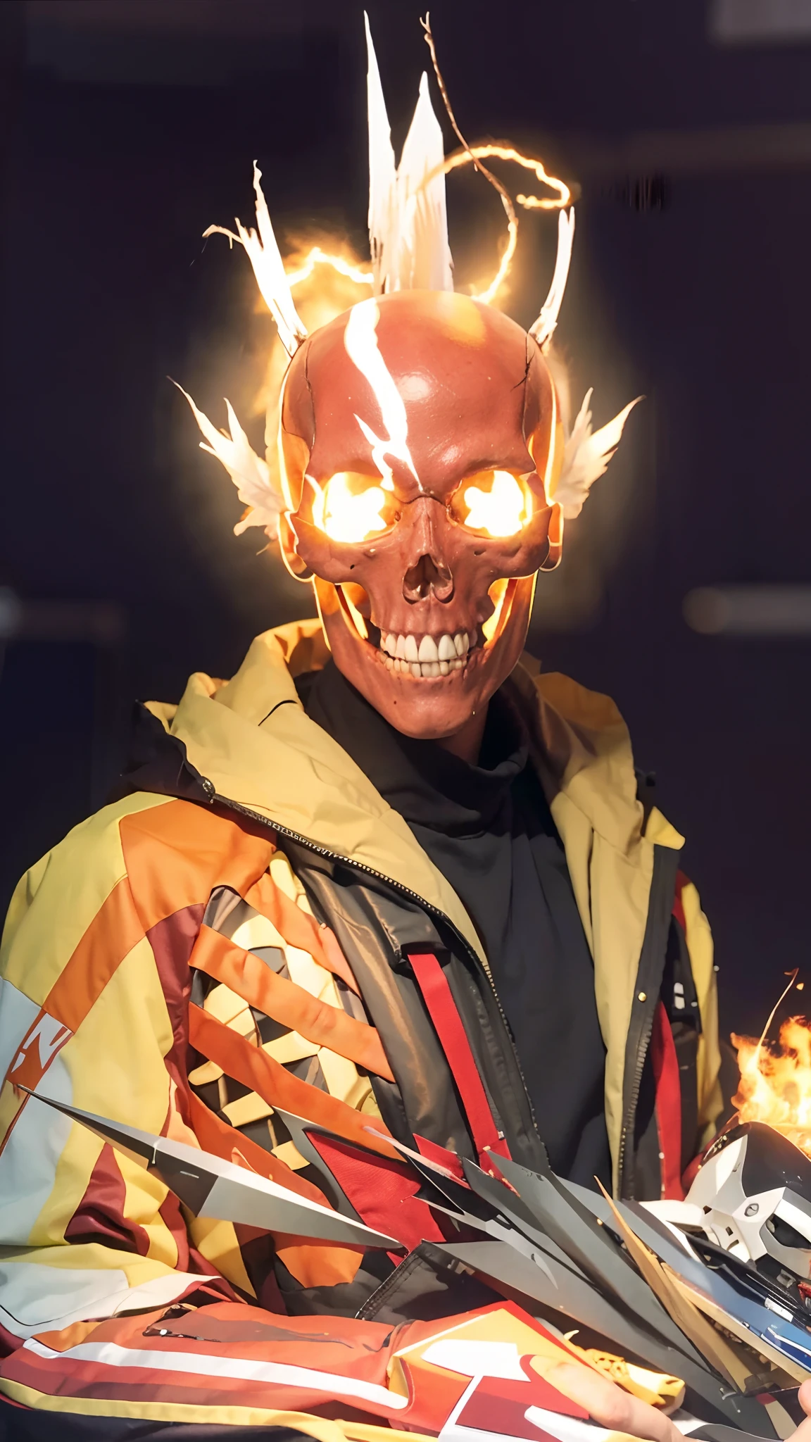 Anime, realistick, 1 boy skull, 8k Quality