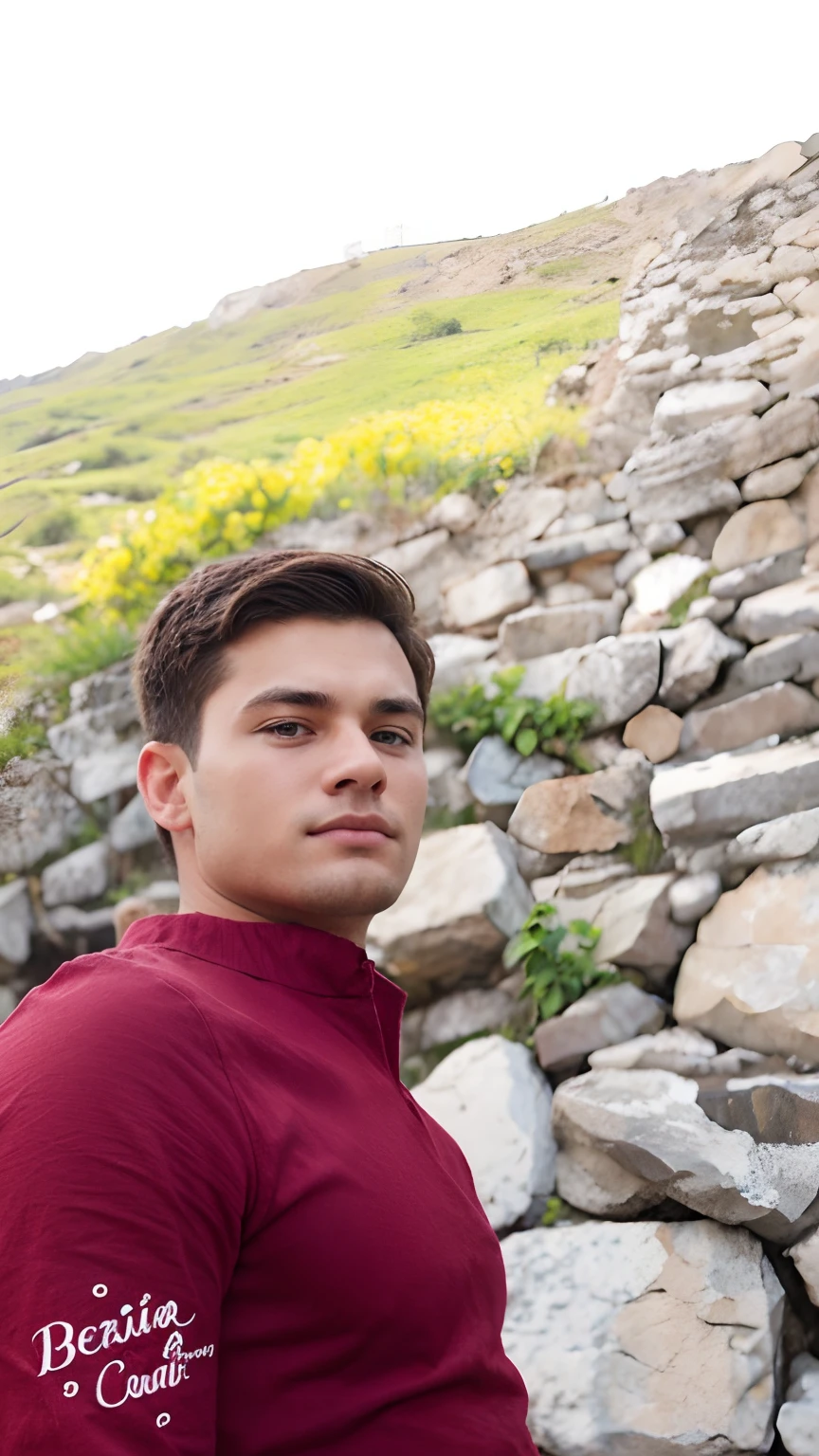 Remove background. Handsome boy realistic face. 19 old