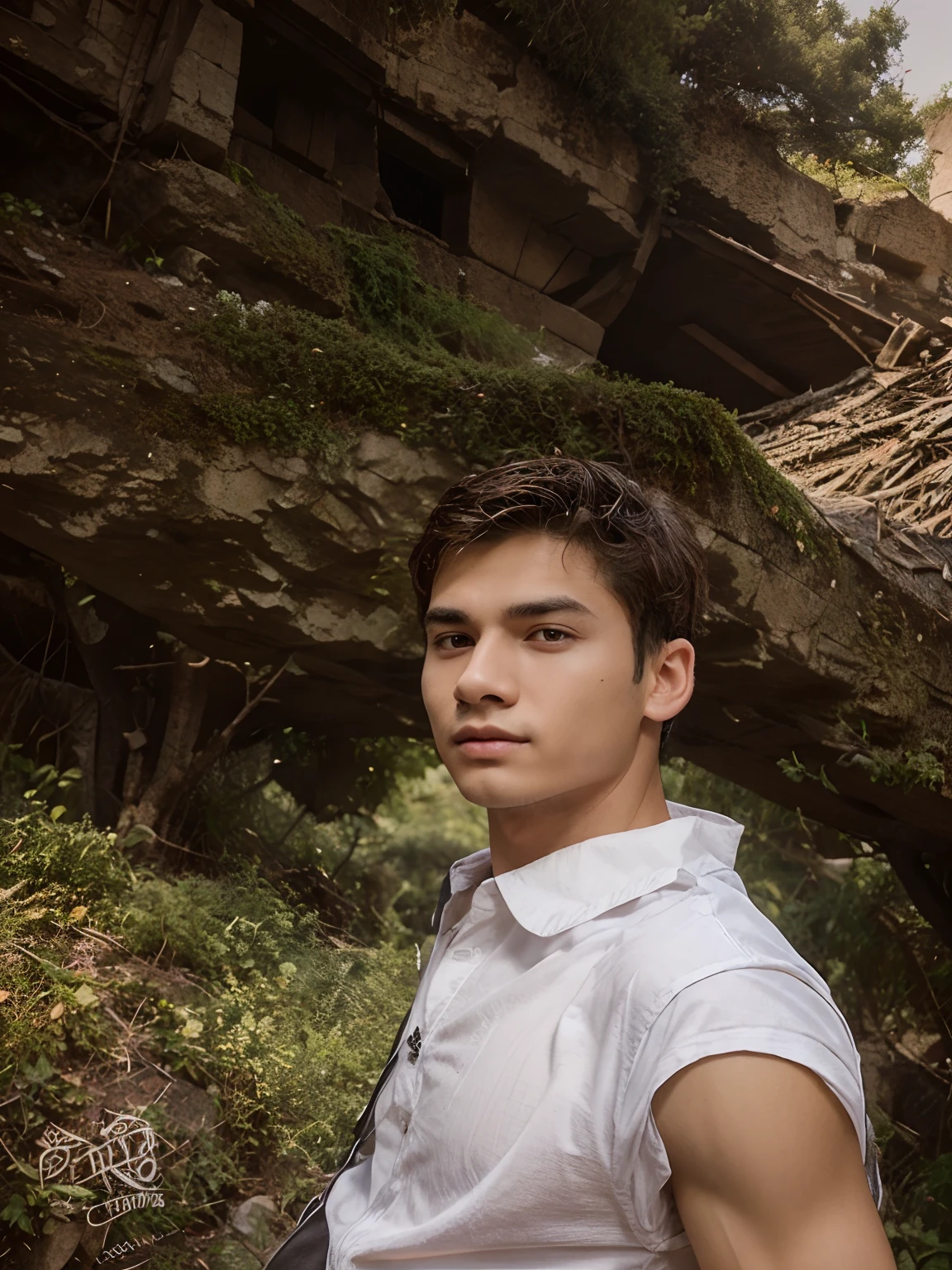 Handsome cute boy realistic face should be 18 age